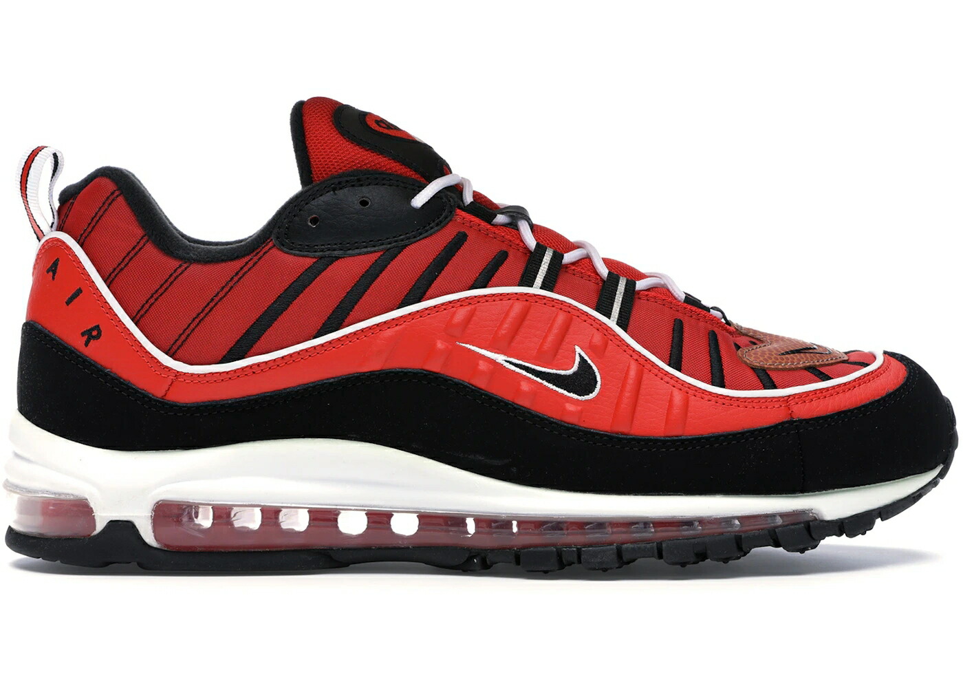 ナイキ マックス 赤 レッド 黒色 ブラック 白色 ホワイト エアマックス スニーカー メンズ NIKE AIR MAX 98 HABANERO RED BLACK / HABANERO RED BLACK WHITE
