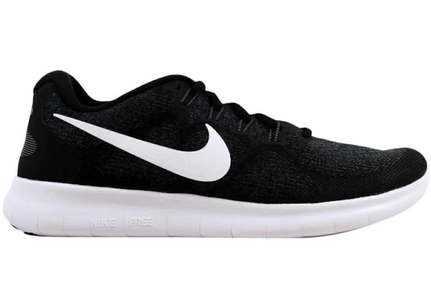 ナイキ フリー 黒色 ブラック 白色 ホワイト 灰色 グレー スニーカー メンズ NIKE FREE RN 2017 BLACK / BLACK WHITE DARK GREY