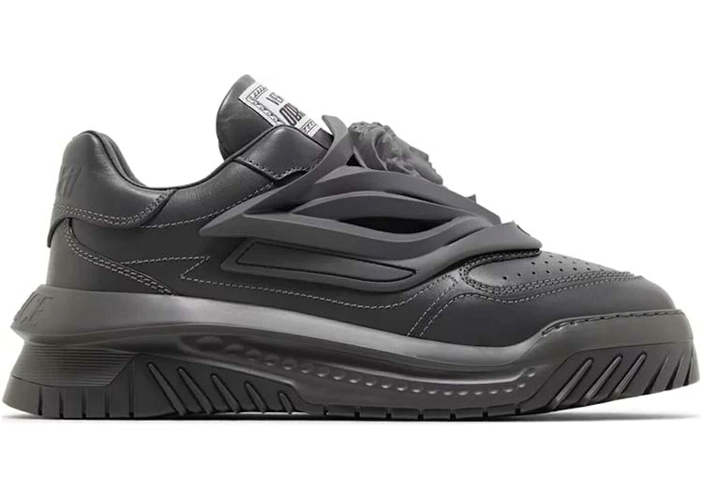 ヴェルサーチェ ラバー 靴 スニーカー 灰色 グレー メンズ VERSACE ODISSEA CAGED RUBBER MEDUSA SNEAKER FOSSIL GREY / DARK GREY 117,600円