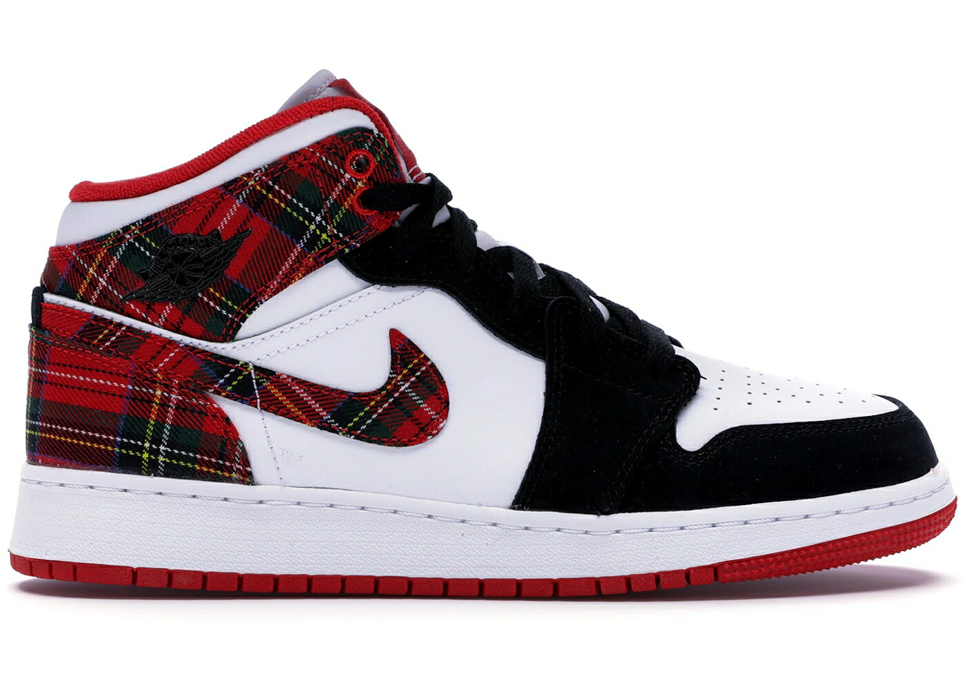 ナイキ ジョーダン ミッド 白いこと 白いこと 赤 赤いこと 黒いこと 黒いこと お坊っちゃん キッズ JORDAN 1 MID WHITE PLAID (GS) / HABANERO RED BLACK WHITE もの言う花 マタニティ スニーカー