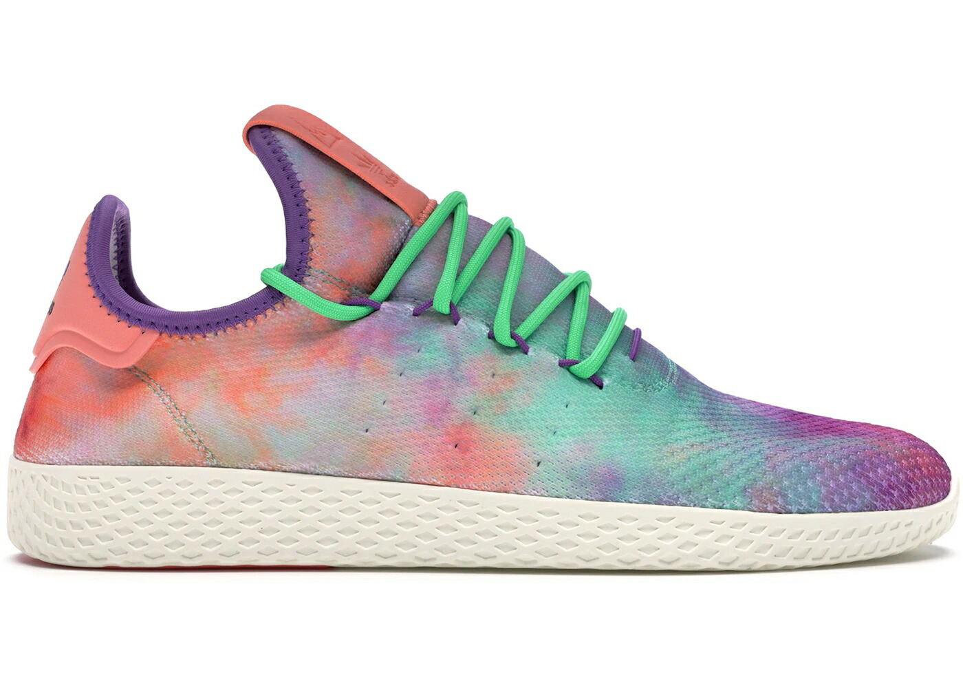 アディダス テニス ネクタイ 緑 グリーン スニーカー メンズ ADIDAS TENNIS HU PHARRELL HOLI TIE DYE / CHALK CORAL FLASH GREEN LAB|スニケス