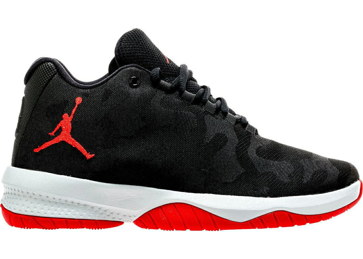ナイキ ジョーダン カモ柄 黒色 ブラック 赤 レッド 灰色 グレー ジュニア キッズ JORDAN B FLY CAMO BRED (GS) / BLACK UNIVERSITY RED WOLF GREY ベビー マタニティ スニーカー