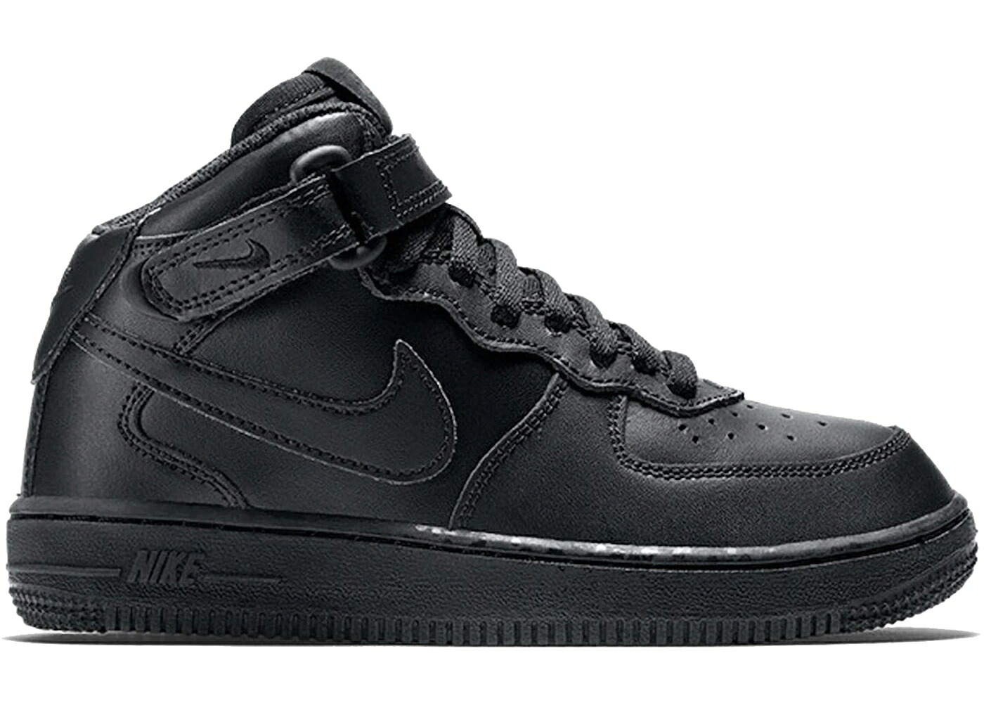 ナイキ ミッド 黒色 ブラック エアフォース ジュニア キッズ NIKE AIR FORCE 1 MID BLACK (PS) / BLACK BLACK ベビー マタニティ スニーカー