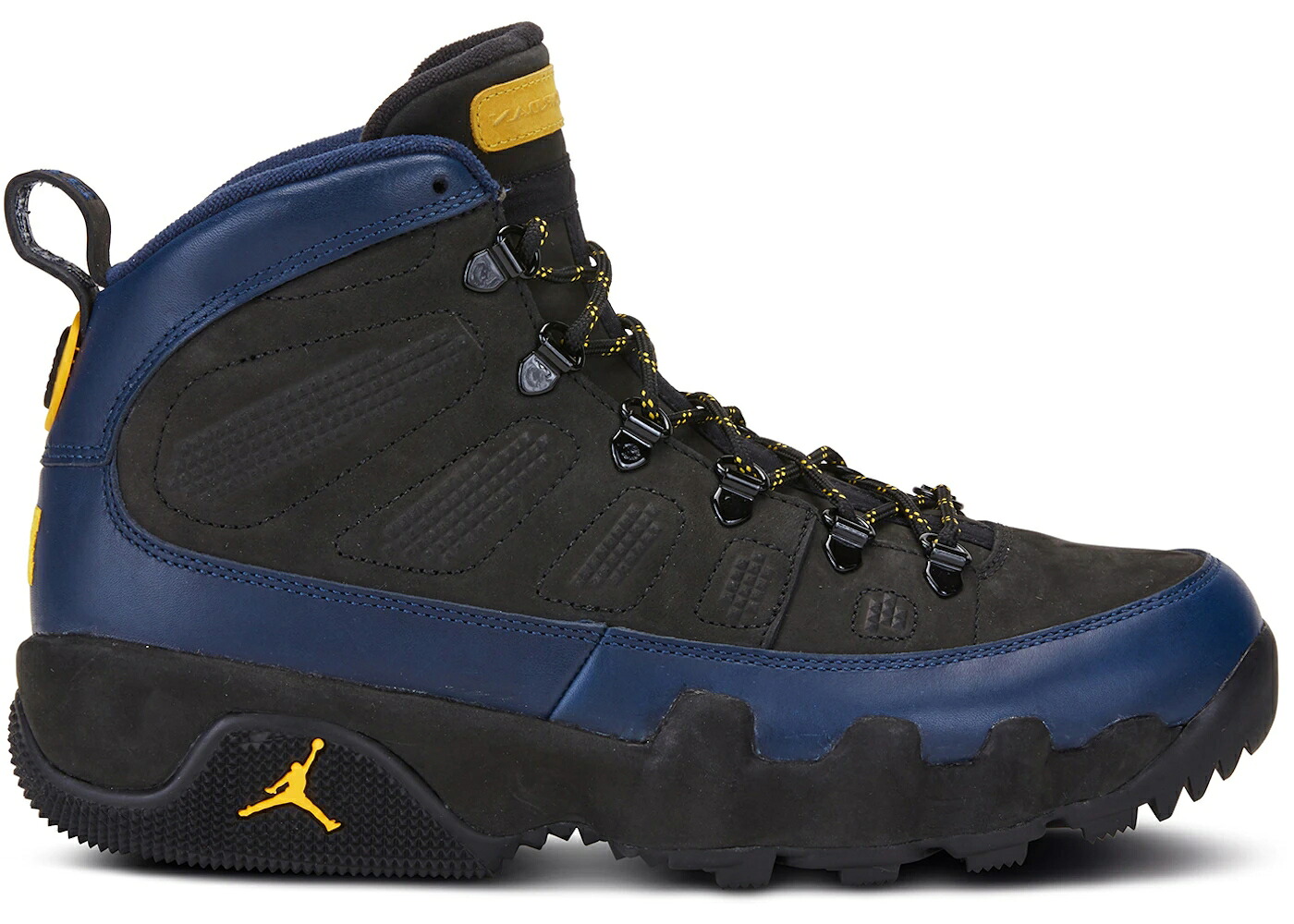 ナイキ ジョーダン ミシガン 黒色 ブラック カレッジ 紺色 ネイビー スニーカー メンズ JORDAN 9 RETRO MICHIGAN PE / BLACK AMARILLO COLLEGE NAVY|スニケス