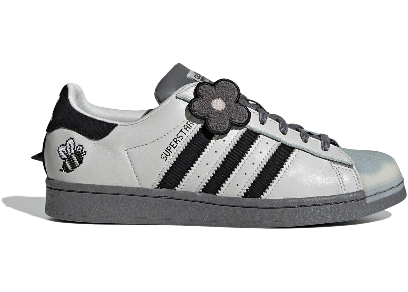 アディダス スーパースター 灰色 グレー 黒色 ブラック スニーカー メンズ ADIDAS SUPERSTAR MELTING SADNESS BEE GREY / GREY BLACK