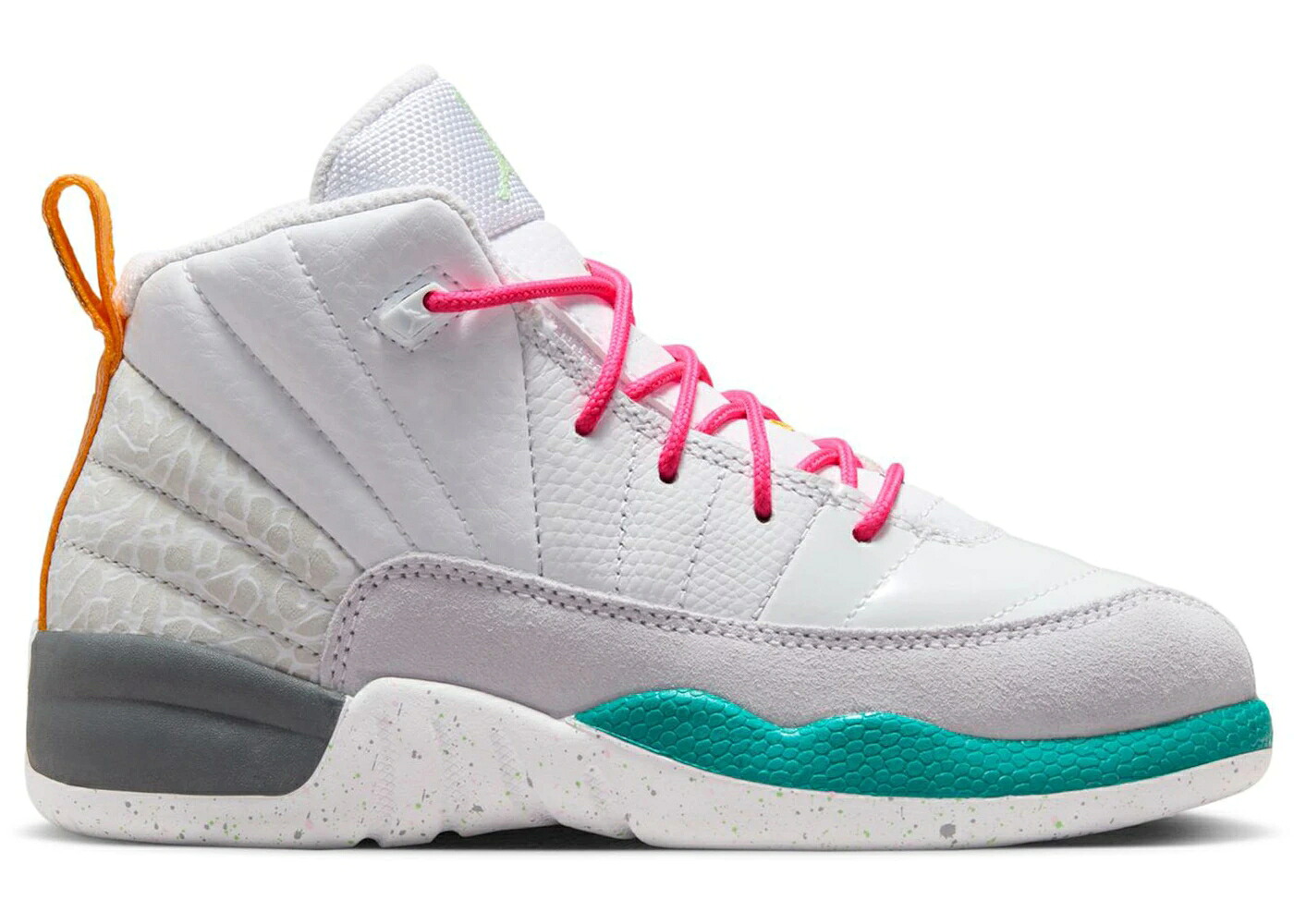 ナイキ ジョーダン 白色 ホワイト 緑 グリーン ジュニア キッズ JORDAN 12 RETRO WHITE VAPOR GREEN (PS) / WHITE VAPOR GREEN PHOTON DUST ベビー マタニティ スニーカー｜スニケス