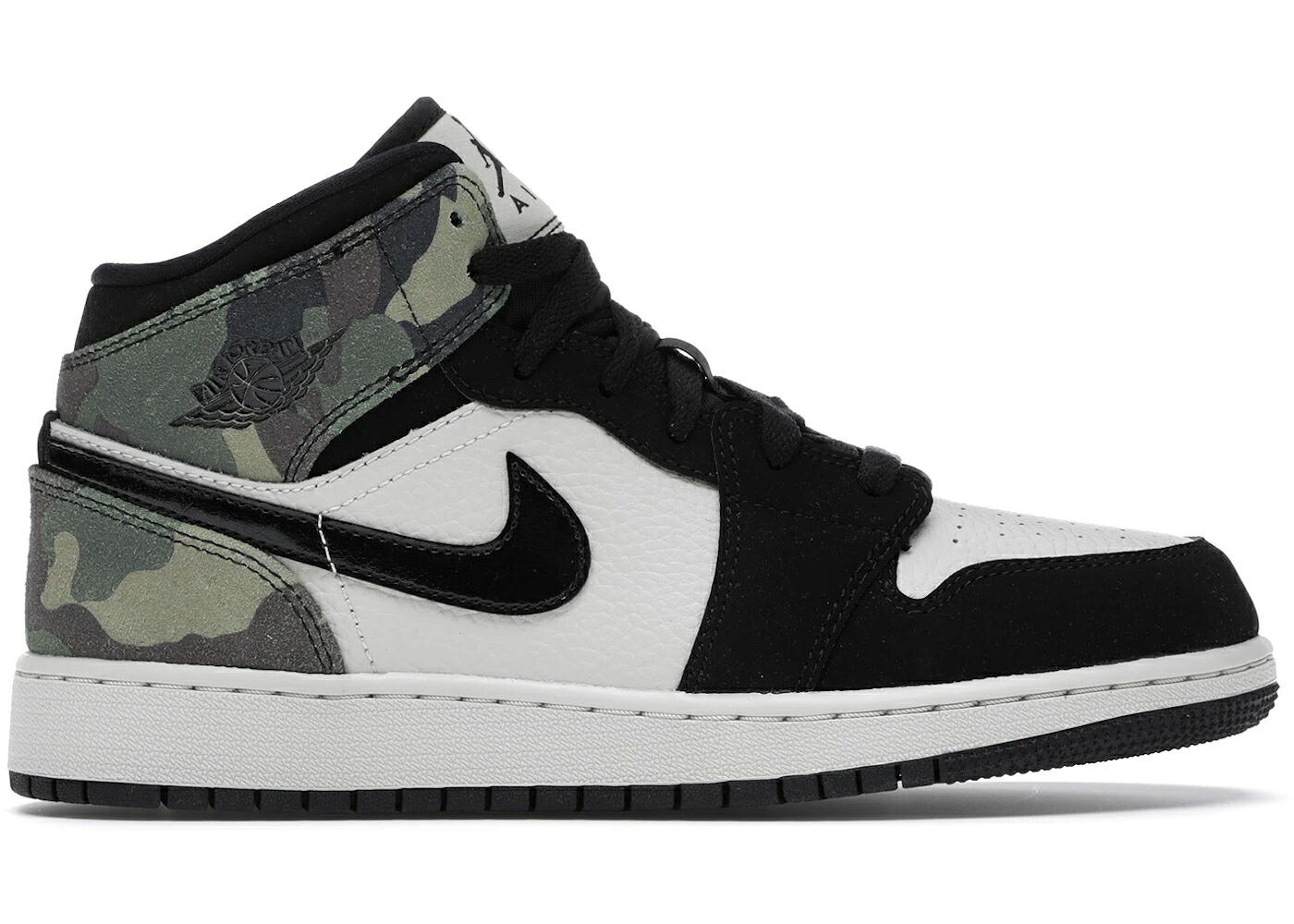 ナイキ ジョーダン ミッド 家鴨柄 黒いこと 黒いこと お坊っちゃん キッズ JORDAN 1 MID CAMO (GS) / LIGHT BONE BLACK もの言う花 マタニティ スニーカー