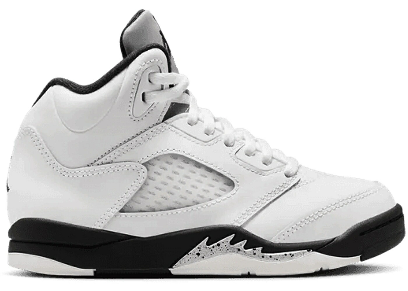 ナイキ ジョーダン リベンジ 白色 ホワイト 黒色 ブラック 銀色 シルバー ジュニア キッズ JORDAN 5 RETRO REVERSE METALLIC (PS) / WHITE BLACK SAIL METALLIC SILVER ベビー マタニティ スニーカー|スニケス