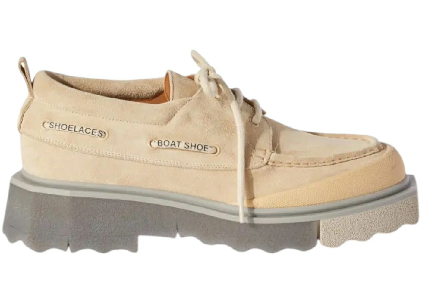 オフホワイト スエード スウェード ベージュ スニーカー メンズ OFF-WHITE SPONGE SUEDE BOAT SHOE BEIGE /