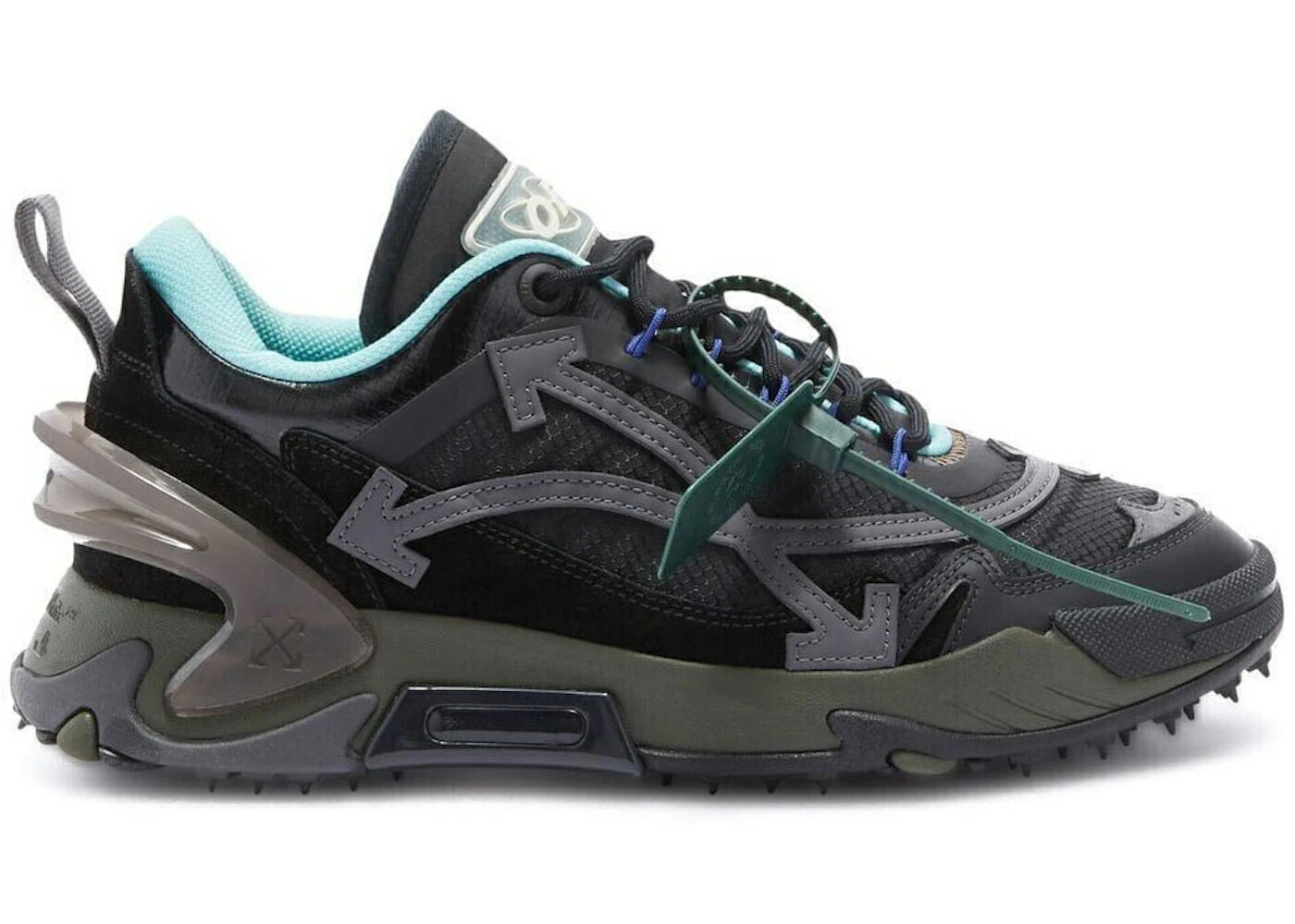 オフホワイト 黒色 ブラック 緑 グリーン スニーカー メンズ OFF-WHITE ODSY-2000 BLACK SS22 / BLACK GREEN TEAL