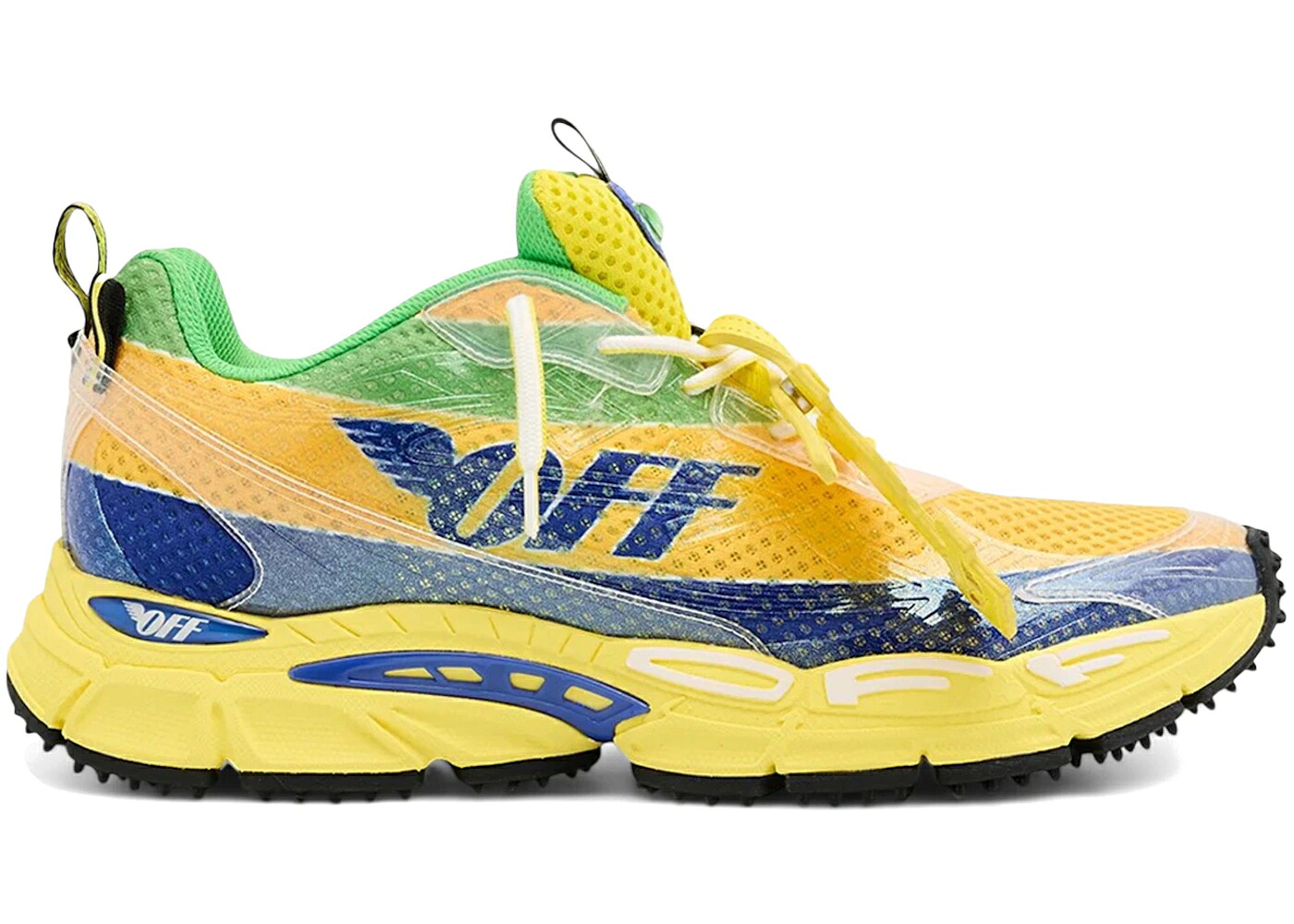 象牙色 黄味がかった 黄色 青み 青色 スニーカー メンズ OFF-WHITE BE RIGHT BACK FORMULA 1 YELLOW BLUE / YELLOW BLUE