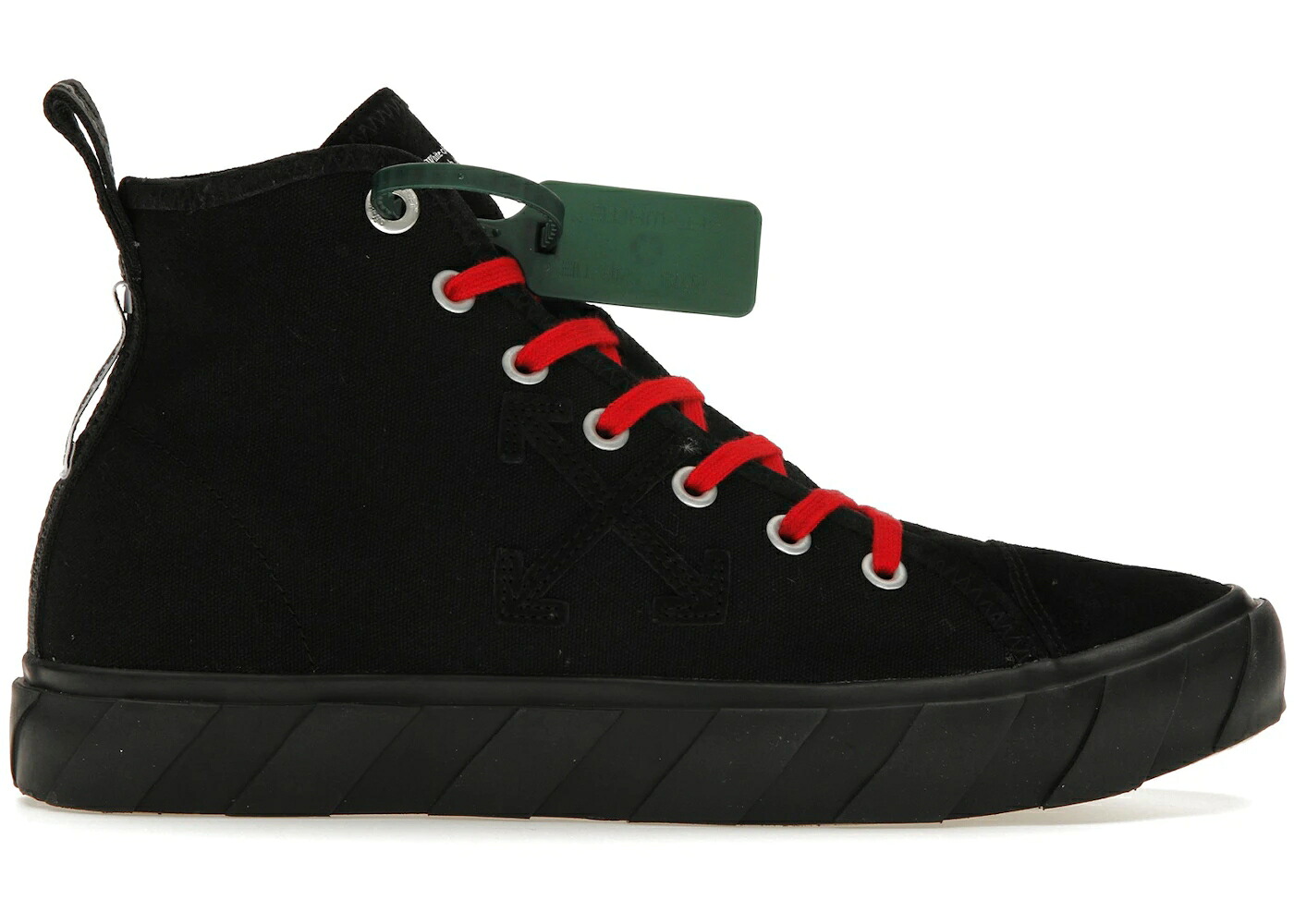 象牙色 黒いこと 黒いこと 赤 赤いこと スニーカー メンズ OFF-WHITE VULCANIZED HI CANVAS BLACK RED / BLACK RED