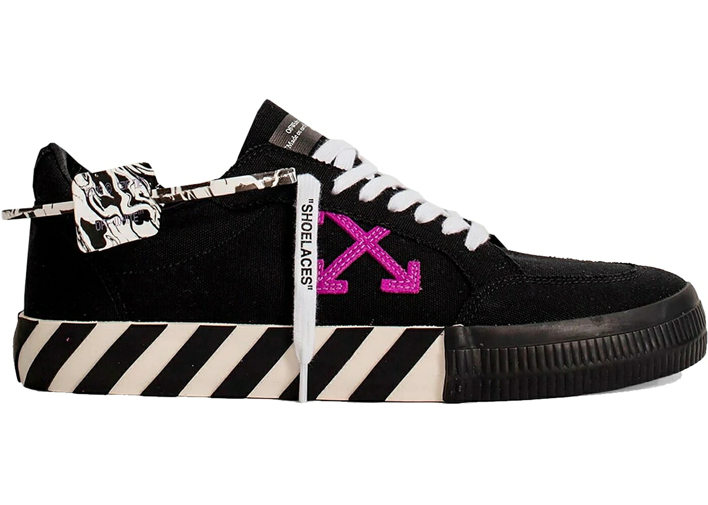 象牙色 黒いこと 黒いこと 紫 パープル スニーカー メンズ OFF-WHITE VULC LOW BLACK PURPLE /