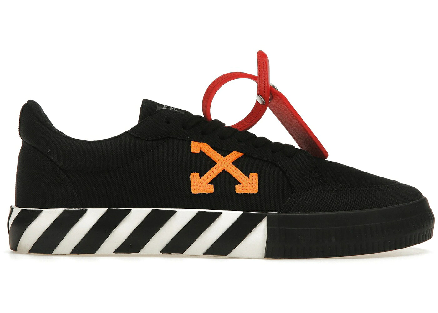 象牙色 黒いこと 黒いこと 橙 オレンジ色 スニーカー メンズ OFF-WHITE VULCANIZED LOW BLACK ORANGE CANVAS /