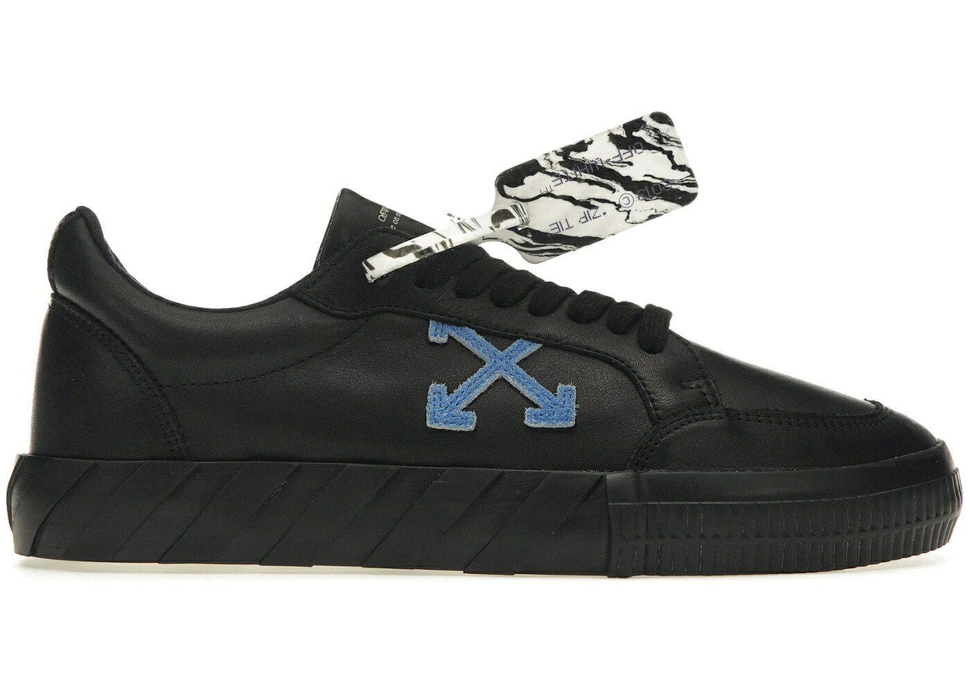 象牙色 なめし革 黒いこと 黒いこと 青味 青味 スニーカー メンズ OFF-WHITE VULC LOW BLACK/BLUE LEATHER SS21 / BLACK BLUE
