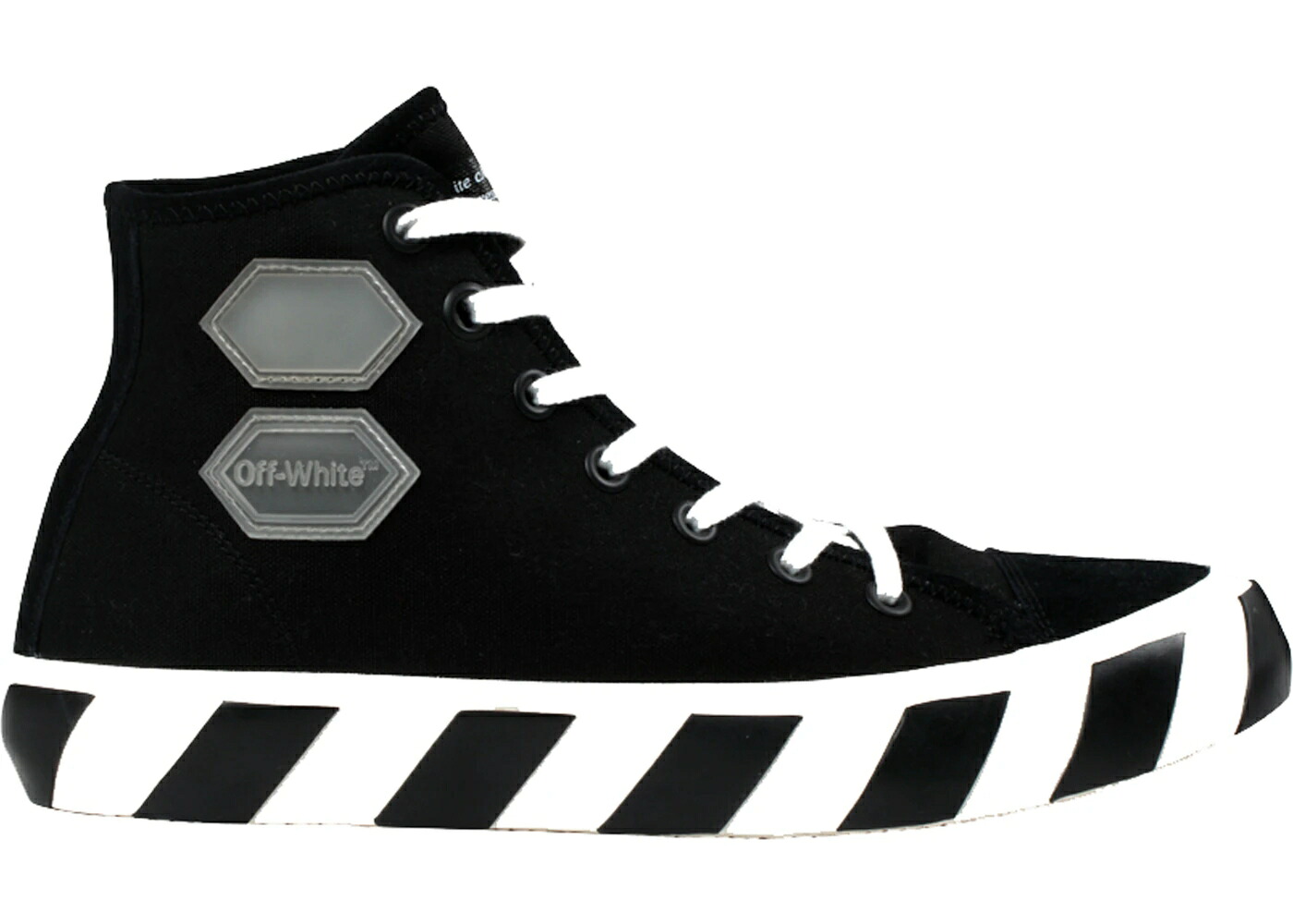 象牙色 黒いこと 黒いこと 白いこと 白いこと スニーカー メンズ OFF-WHITE VULCANIZED HI BLACK STRIPED / BLACK WHITE