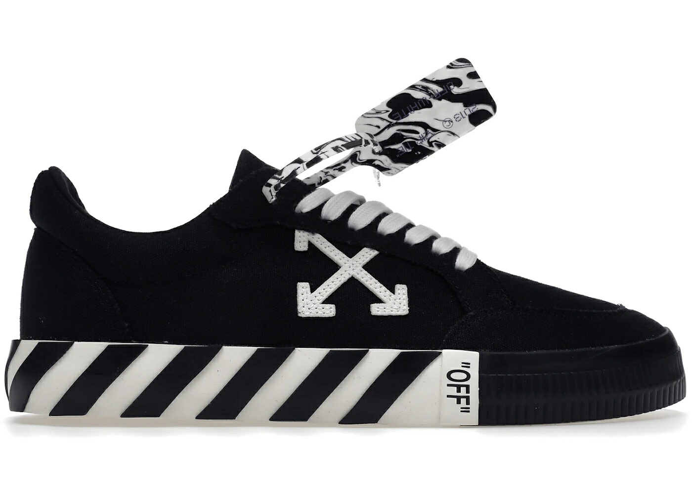 オフホワイト 黒色 ブラック 白色 ホワイト アロー スニーカー メンズ OFF-WHITE VULC LOW BLACK WHITE ARROW SS21 / BLACK BLACK WHITE