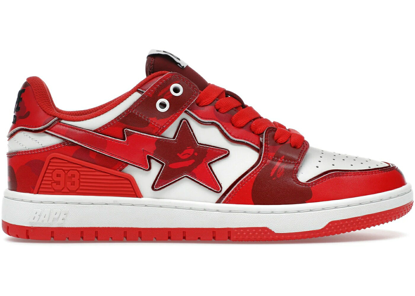 ベイプ 赤 レッド カモ柄 #1 スニーカー メンズ BAPE A BATHING APE SK8 STA M2 RED CAMO /