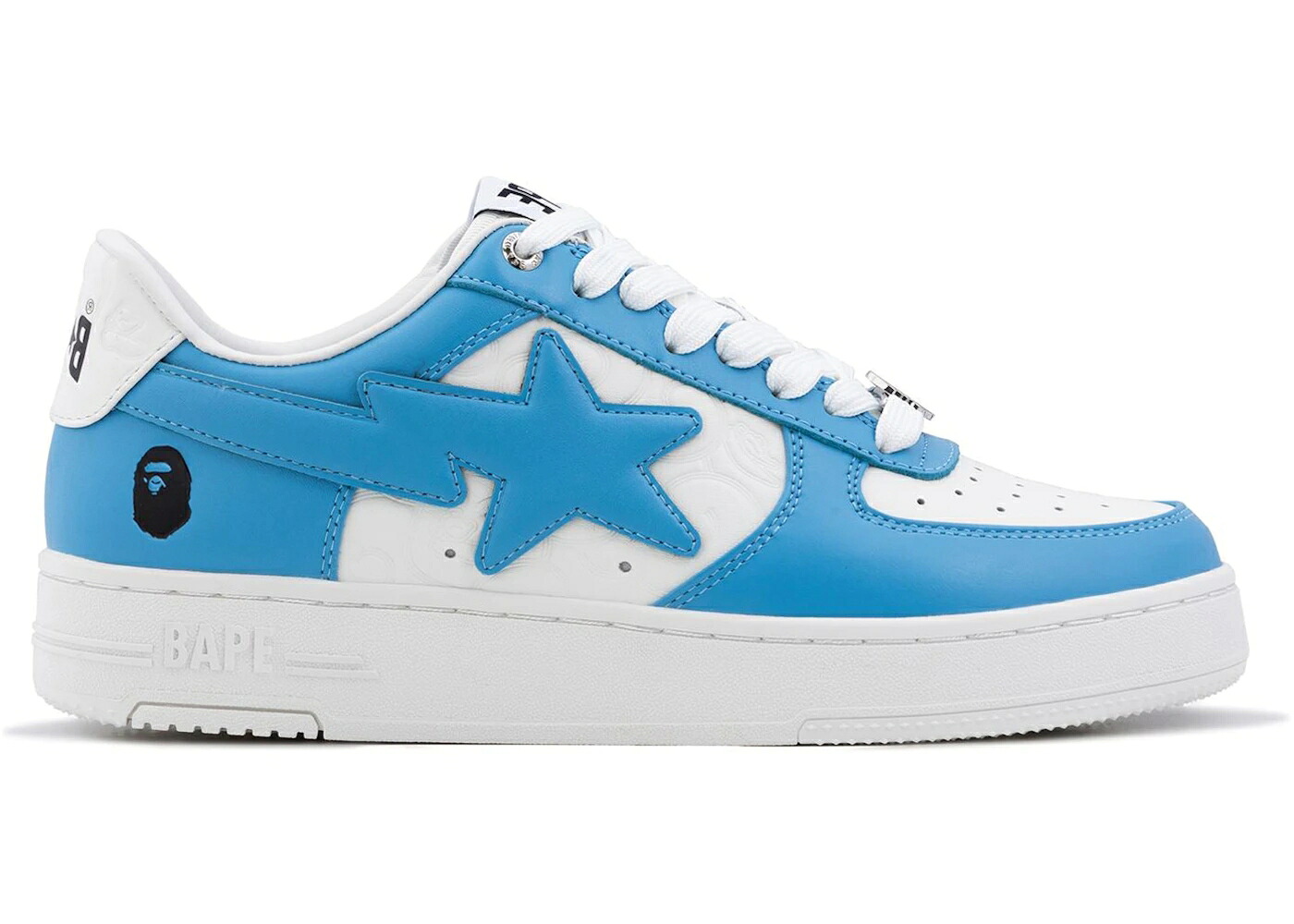 ベイプ 白色 ホワイト 青色 ブルー カモ柄 #3 スニーカー メンズ BAPE A BATHING APE STA LOW WHITE BLUE CLOUD CAMO / WHITE BLUE|スニケス