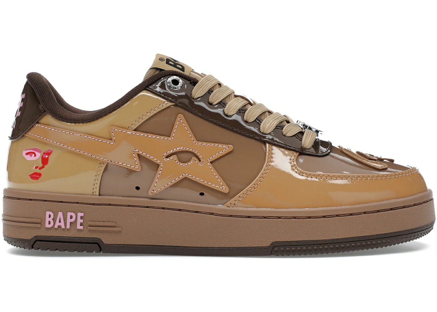 ベイプ 茶色 ブラウン ピンク スニーカー メンズ BAPE A BATHING APE STA KIDSUPER BROWN / BROWN PINK
