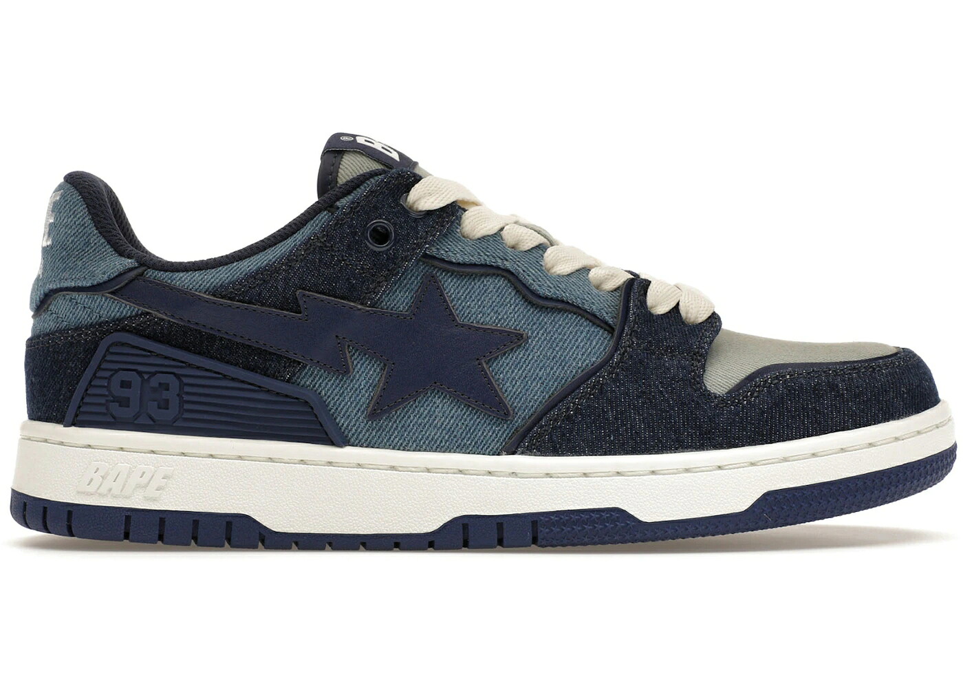 ベイプ 藍色 インディゴ ジーンズ 白いこと 白いこと スニーカー メンズ BAPE A BATHING APE SK8 STA INDIGO DENIM / INDIGO INDIGO WHITE