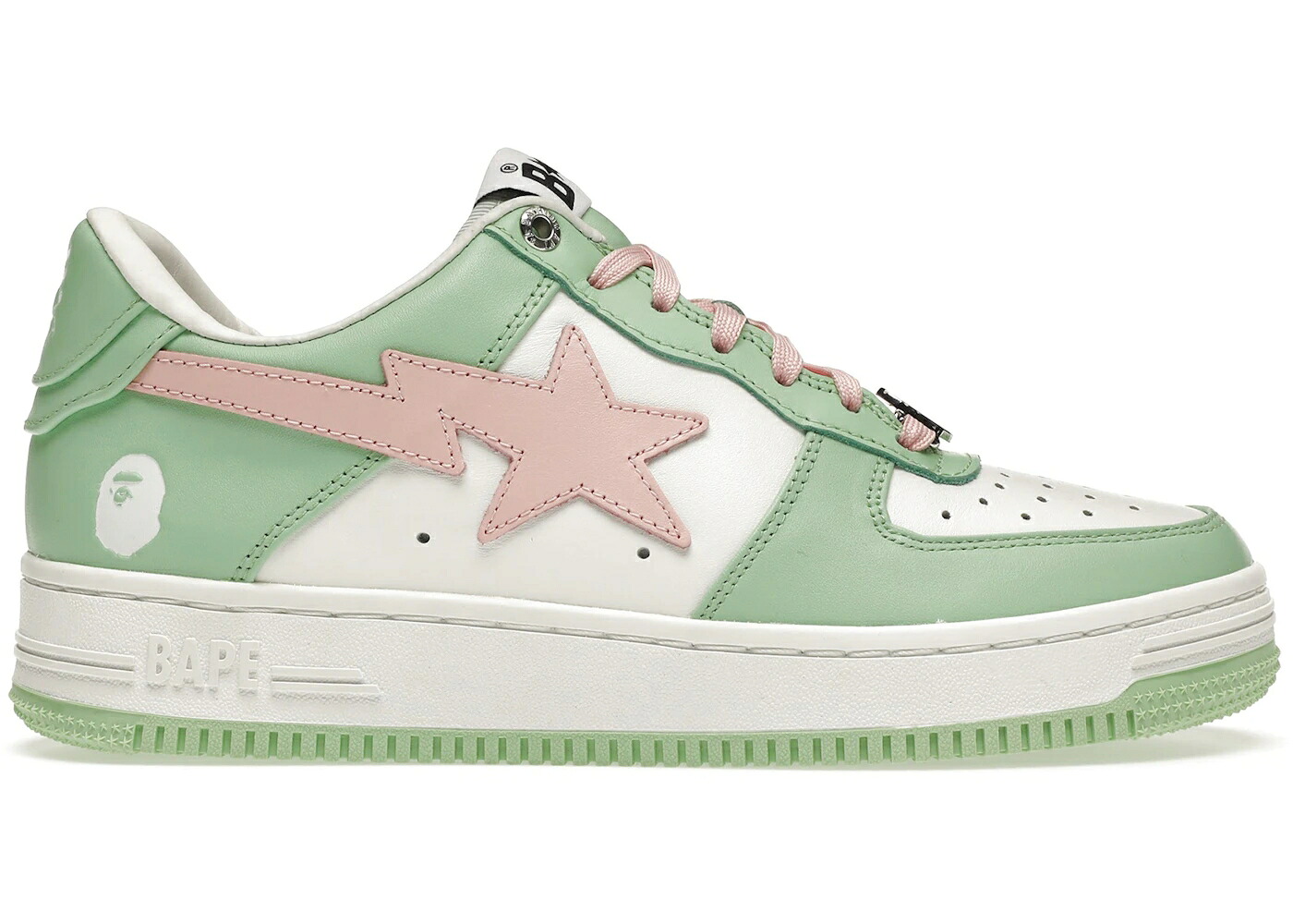ベイプ 緑 グリーン ピンク スニーカー メンズ BAPE A BATHING APE STA PASTEL GREEN / GREEN PINK