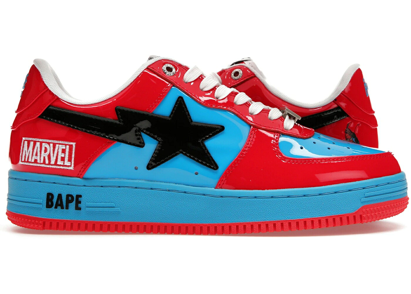 ベイプ 漫画雑誌 赤 赤いこと 青味 青み 黒いこと 黒いこと スニーカー メンズ BAPE A BATHING APE STA MARVEL COMICS SPIDER-MAN / RED BLUE BLACK