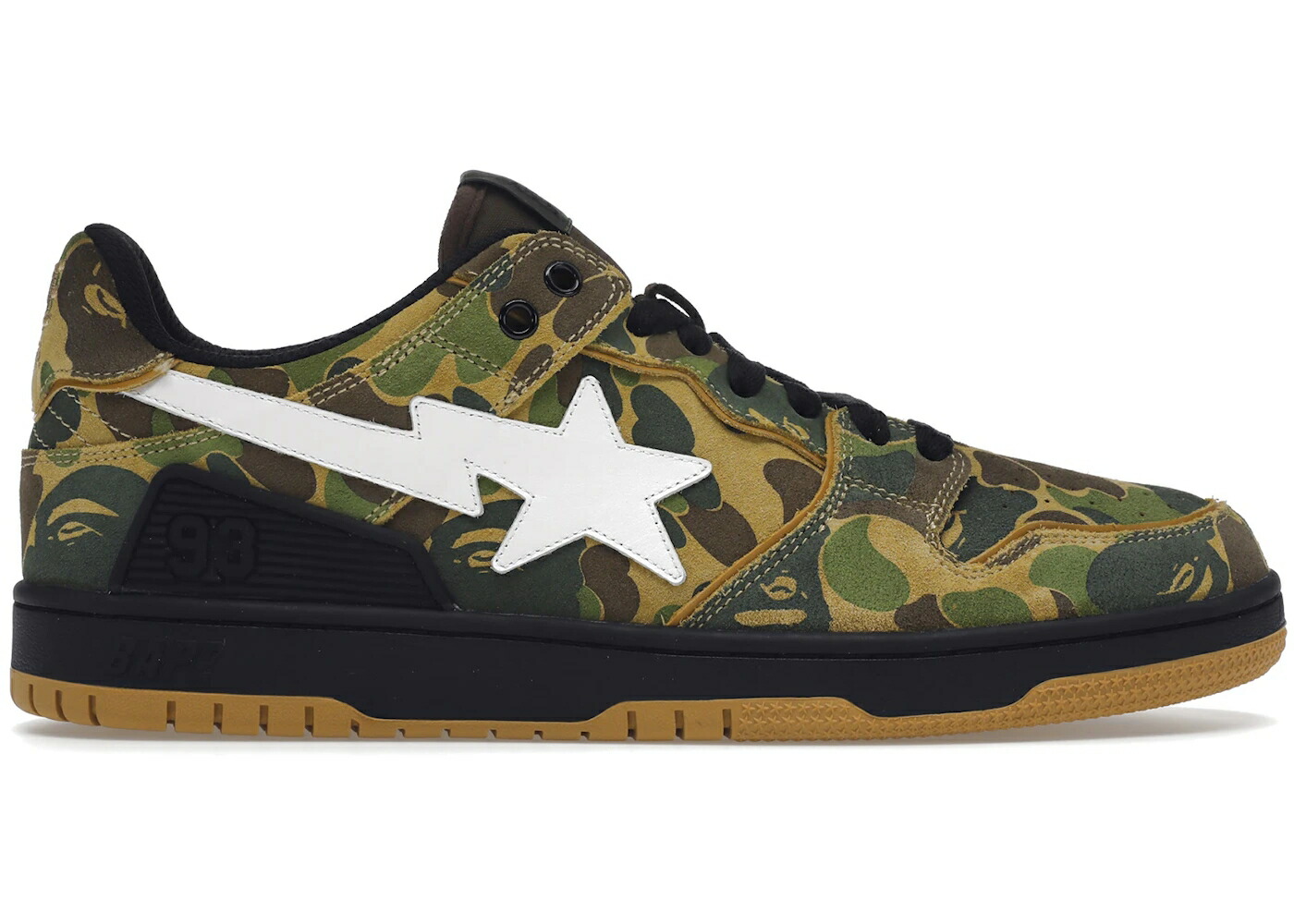 ベイプ 家鴨柄 緑 緑であること 黒いこと 黒いこと スニーカー メンズ BAPE A BATHING APE SK8 STA ABC CAMO GREEN / GREEN BLACK GUM