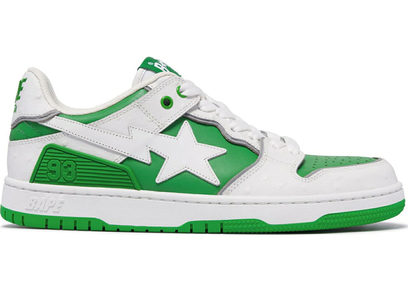 ベイプ 白いこと 白いこと 緑 緑であること #1 スニーカー メンズ BAPE A BATHING APE SK8 STA OSTRICH PACK WHITE GREEN /