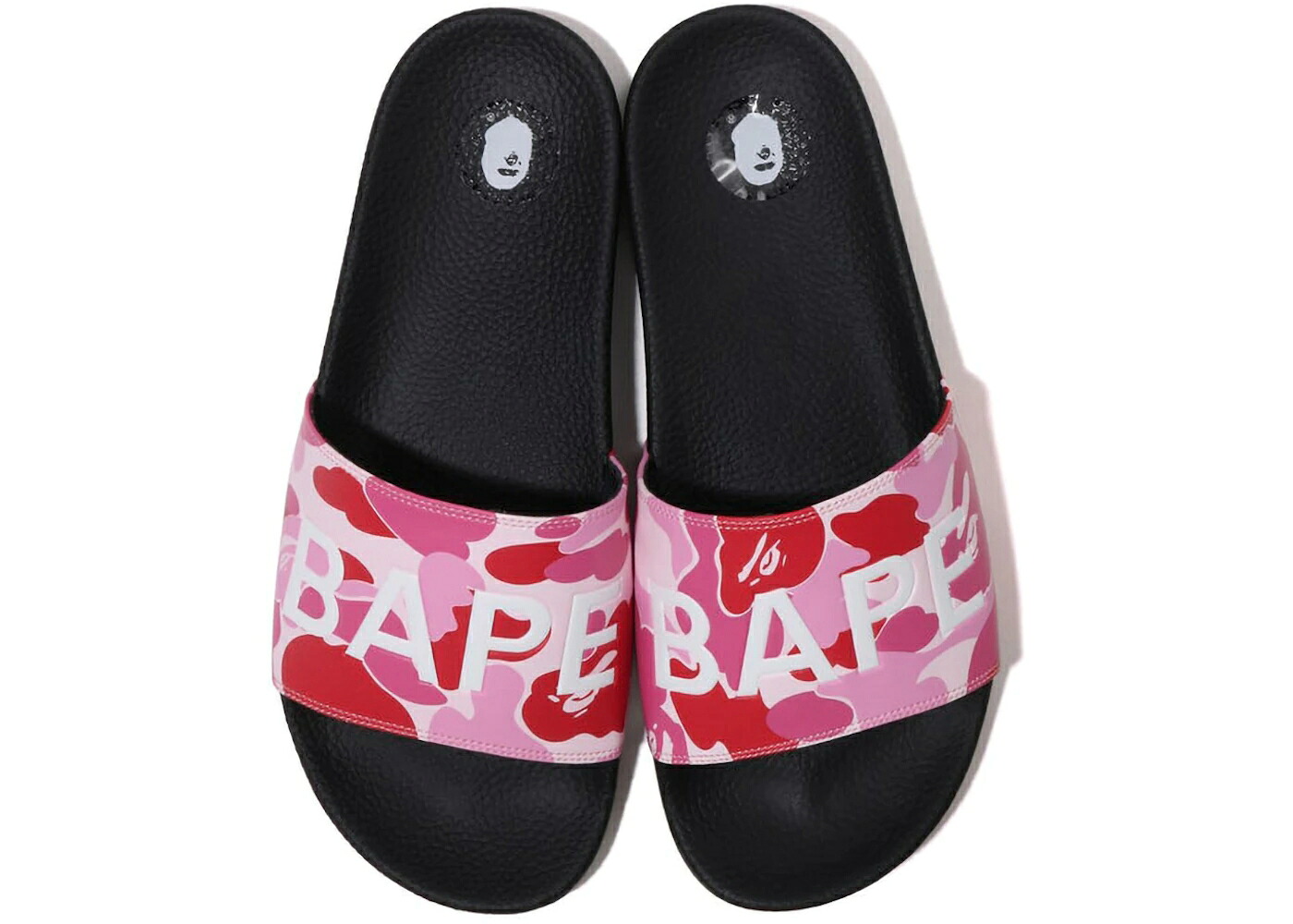 ベイプ カモ柄 サンダル ピンク 黒色 ブラック スニーカー メンズ BAPE A BATHING APE ABC CAMO SLIDE PINK (2023) / PINK BLACK｜スニケス