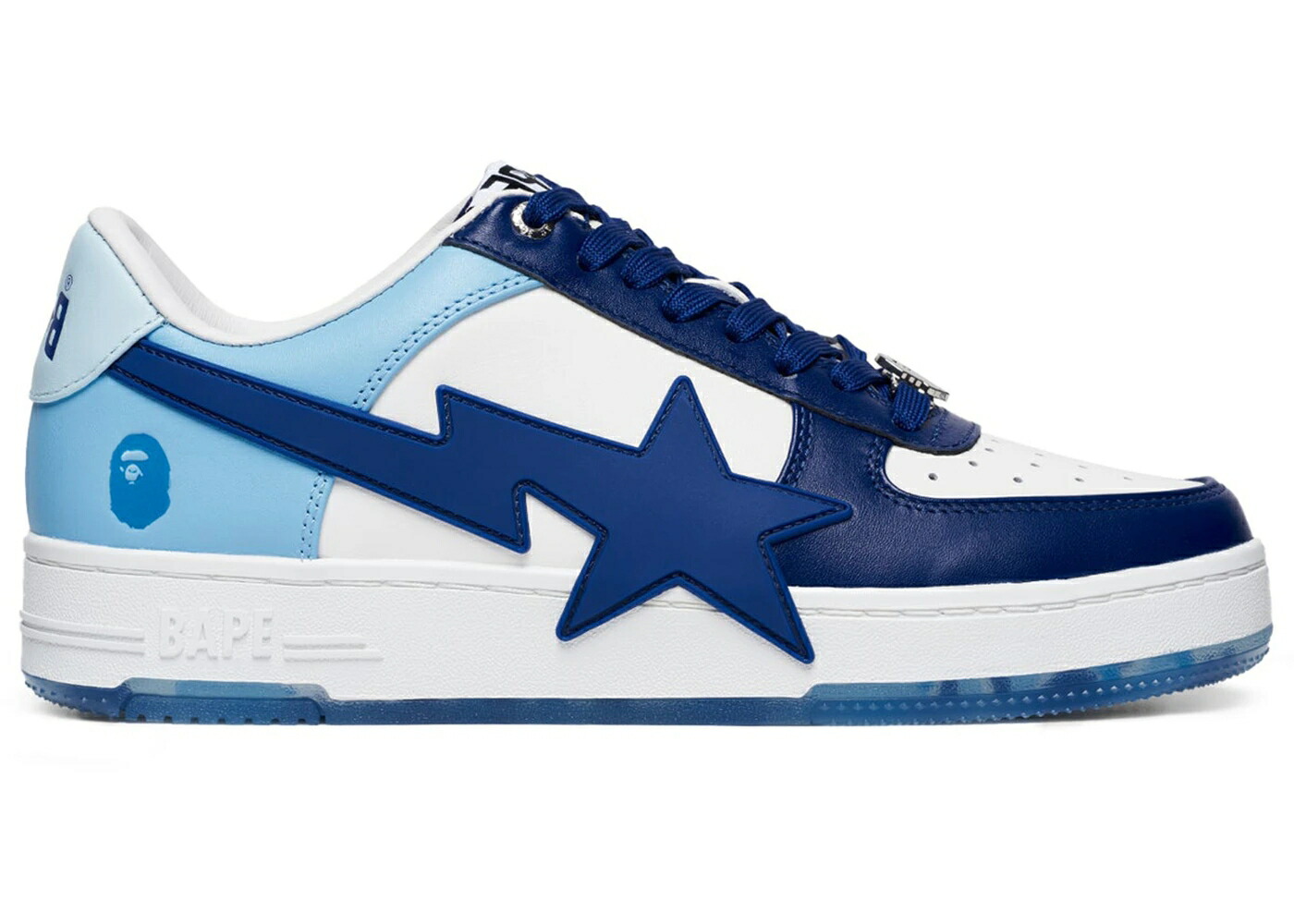 ベイプ 白いこと 白いこと 青味 青み スニーカー メンズ BAPE A BATHING APE STA os WHITE BLUE UNIVERSITY /