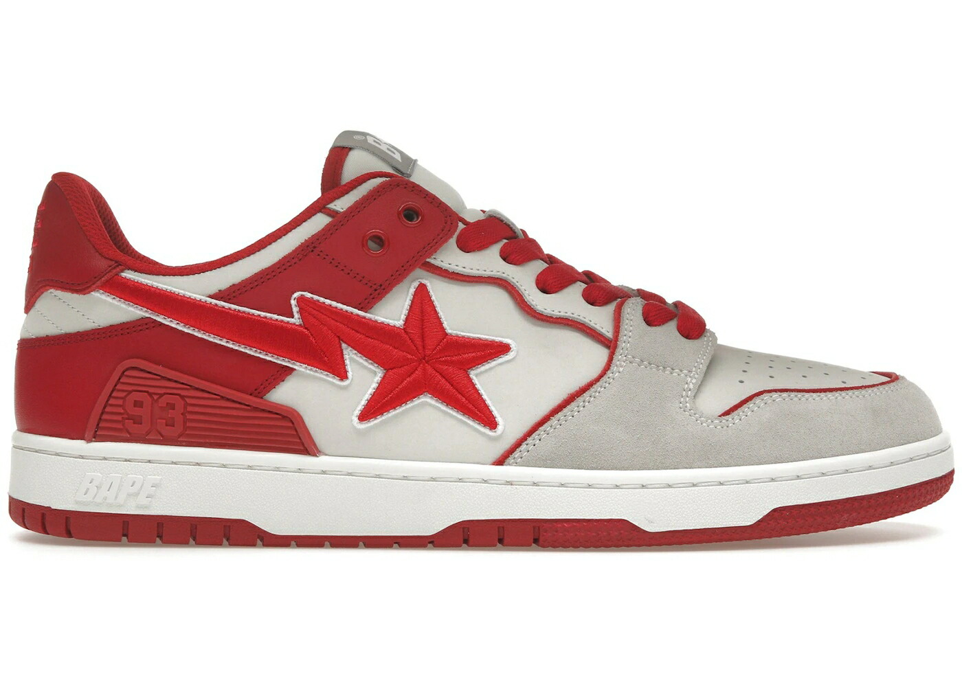 ベイプ 赤 赤いこと 白いこと 白いこと 薄墨色 薄墨色 #5 スニーカー メンズ BAPE A BATHING APE SK8 STA RED / RED WHITE GREY