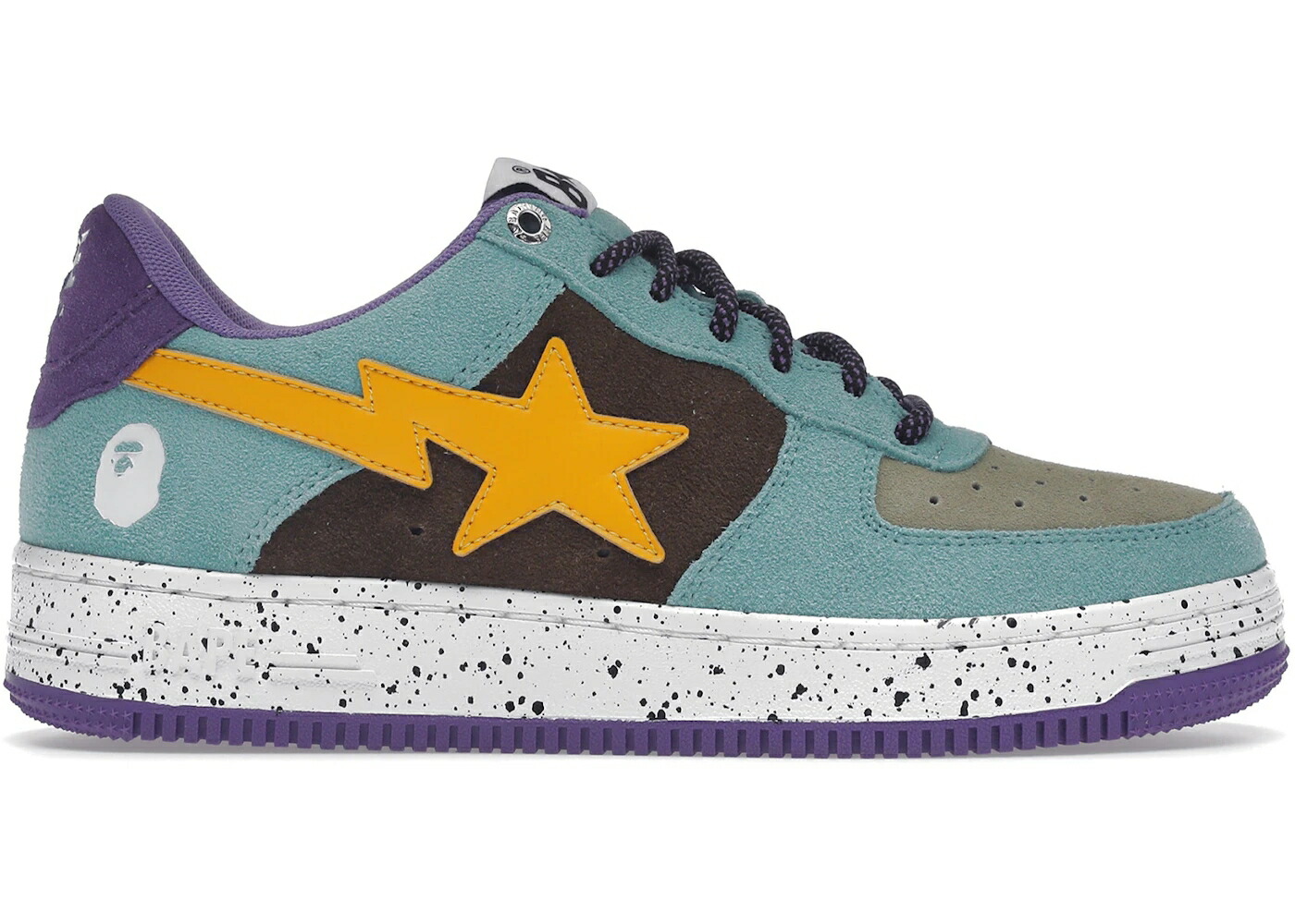 ベイプ 茶色 ブラウン 黄色 イエロー スエード スウェード 紫 パープル スニーカー メンズ BAPE A BATHING APE STA TEAL BROWN YELLOW SUEDE / TEAL BROWN YELLOW PURPLE