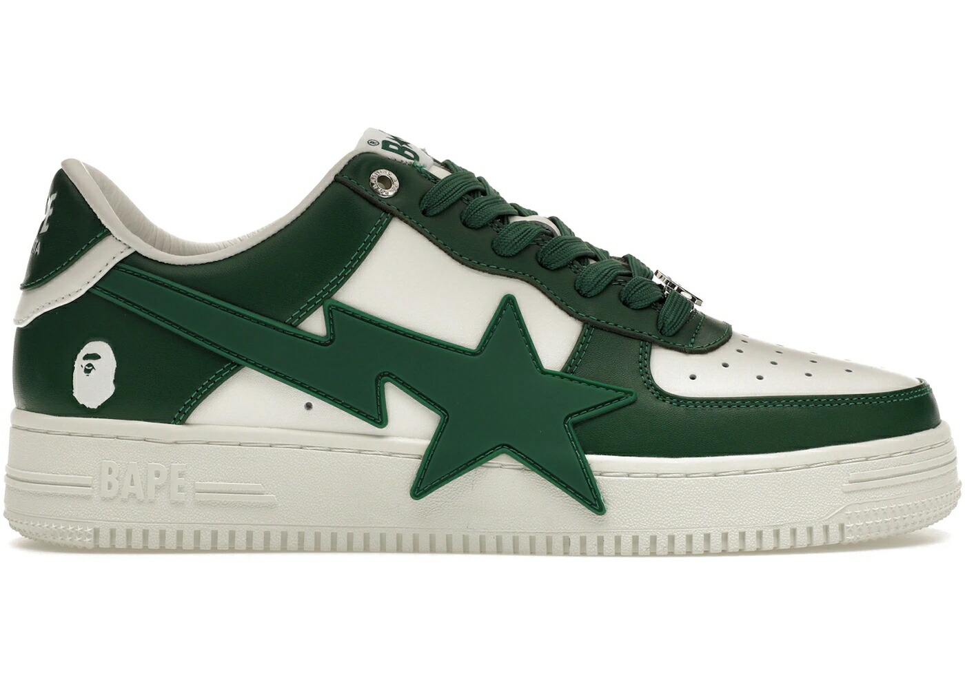 ベイプ 緑 グリーン 白色 ホワイト スニーカー メンズ BAPE A BATHING APE STA OS GREEN / GREEN WHITE