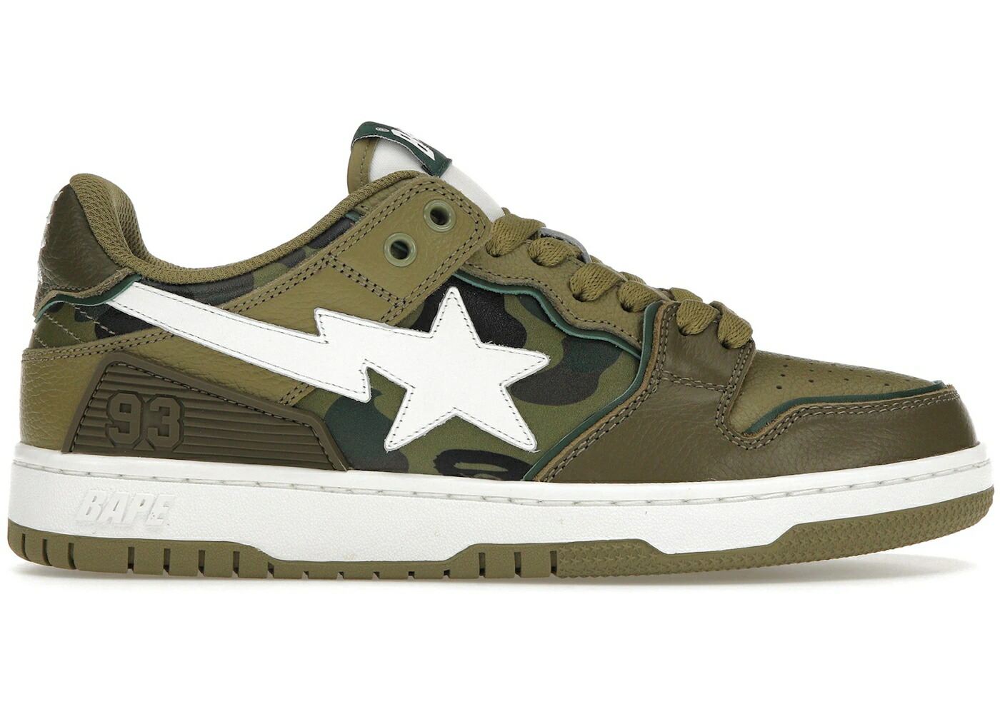 ベイプ オリーブ 緑 グリーン カモ柄 スニーカー メンズ BAPE A BATHING APE SK8 STA OLIVE DRAB GREEN CAMO / OLIVE DRAB