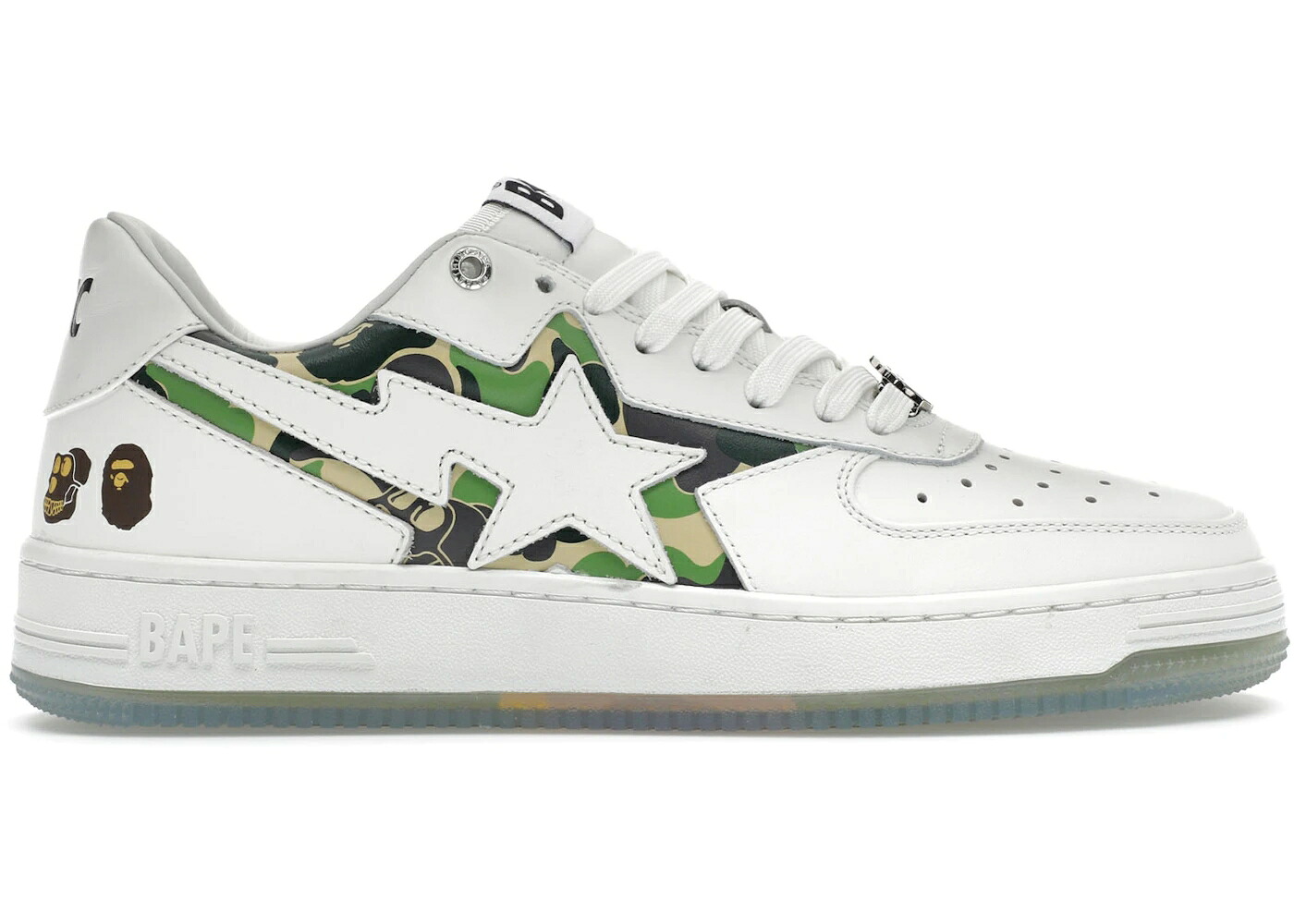 ベイプ レーシングヨット 野球クラブ 家鴨柄 白いこと 白いこと 緑 緑であること スニーカー メンズ BAPE A BATHING APE STA 2 BORED YACHT CLUB CAMO / WHITE GREEN