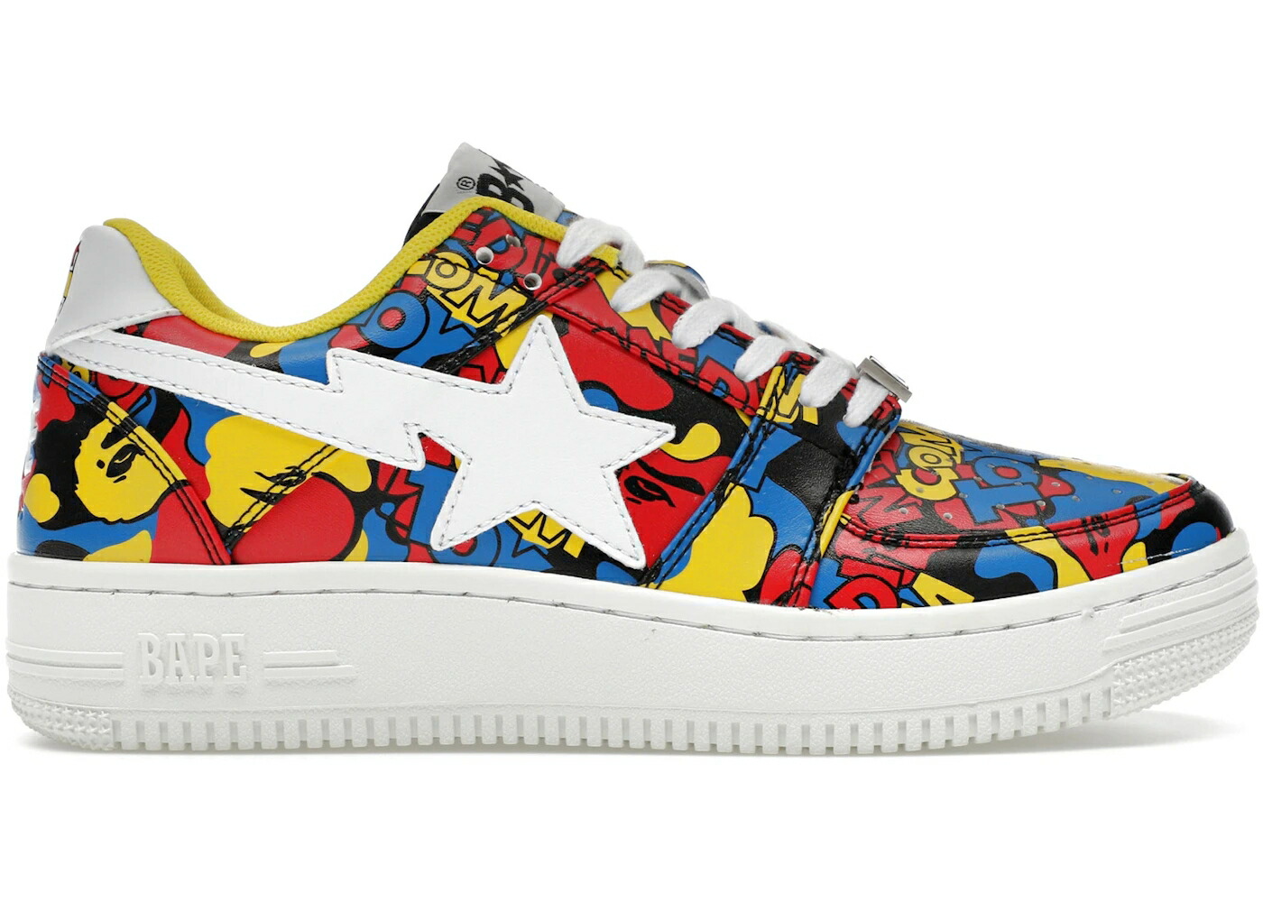ベイプ カモ柄 白色 ホワイト 黄色 イエロー スニーカー メンズ BAPE A BATHING APE STA LOW MEDICOM TOY ALL-OVER CAMO / MULTI WHITE YELLOW