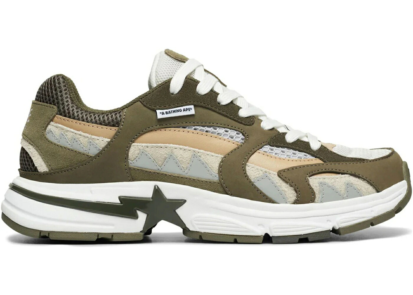 ベイプ シャーク オリーブ スニーカー メンズ BAPE A BATHING APE SHARK STA M2 OLIVE DRAB / OLIVE DRAB