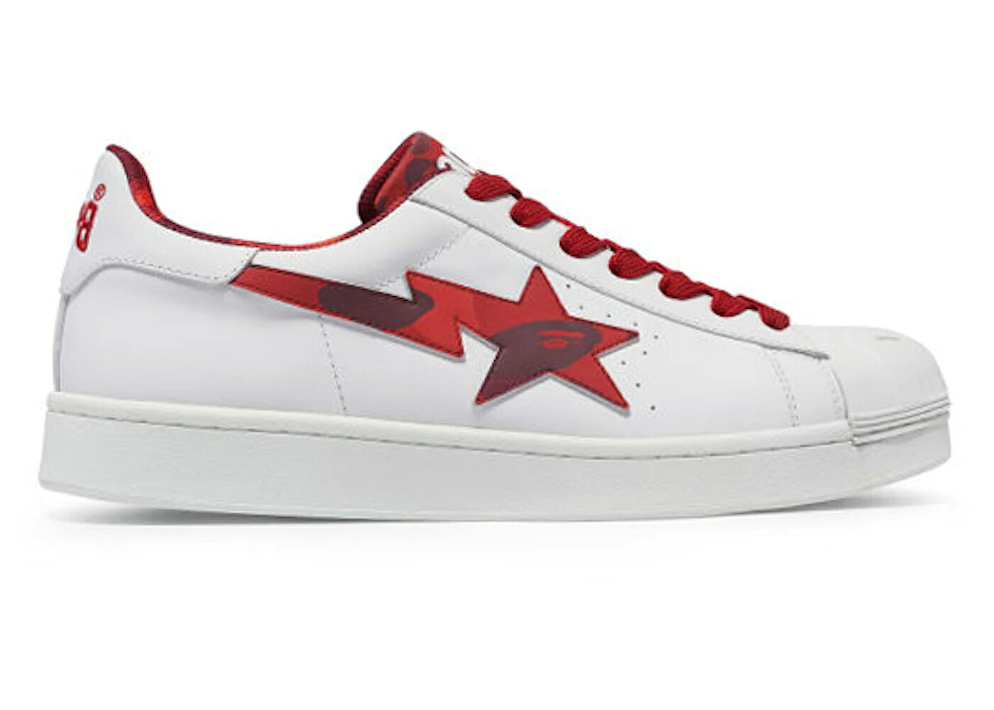 ベイプ 白色 ホワイト 赤 レッド スニーカー メンズ BAPE A BATHING APE SKULL STA WHITE RED / WHITE RED