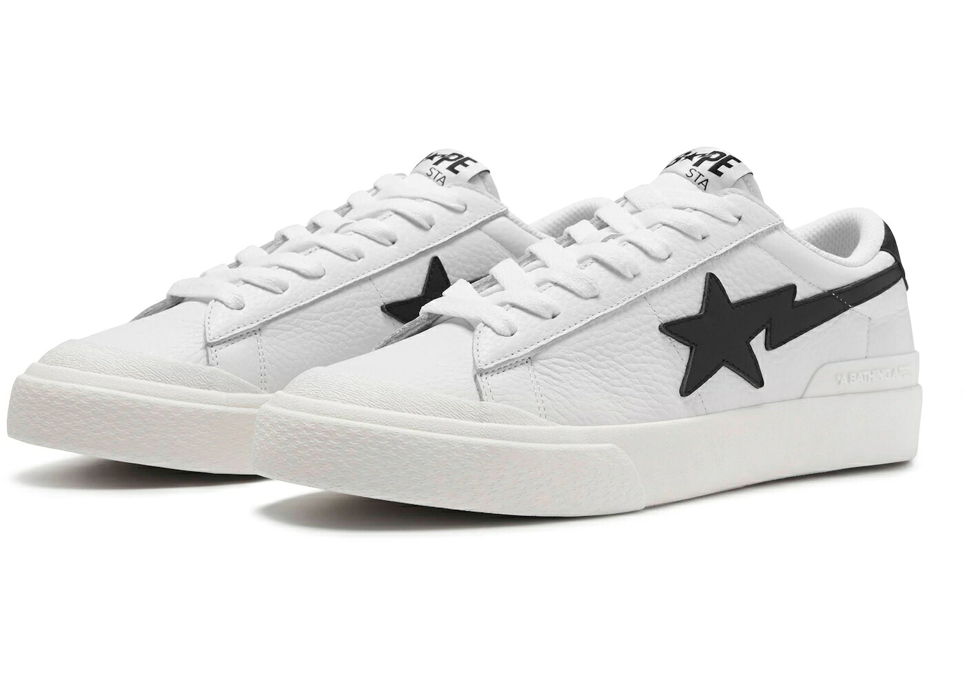 ベイプ 白色 ホワイト 黒色 ブラック スニーカー メンズ BAPE A BATHING APE MAD STA WHITE / WHITE BLACK｜スニケス