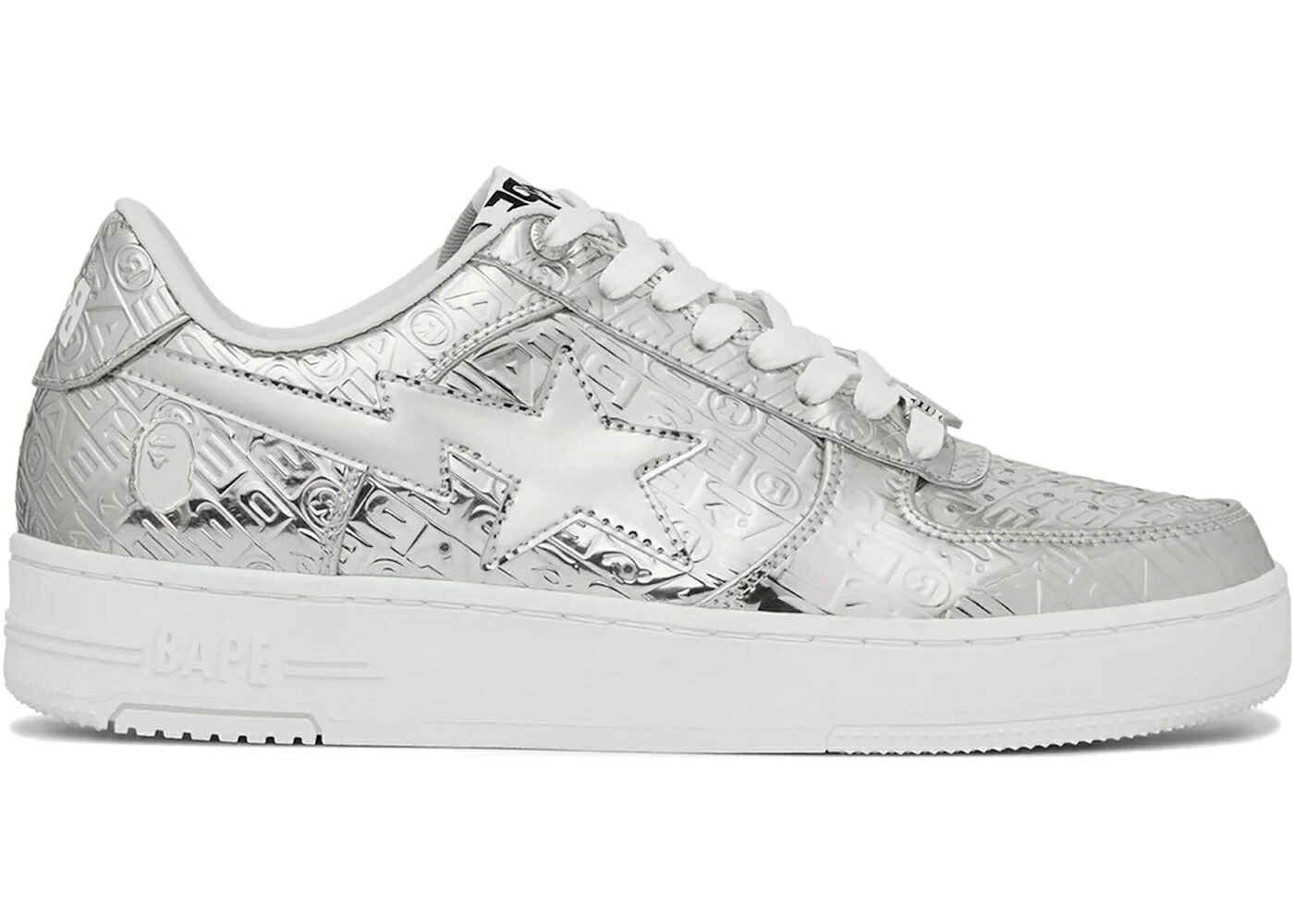 ベイプ しろがね色 しろがね色 #5 スニーカー メンズ BAPE A BATHING APE STA SILVER /
