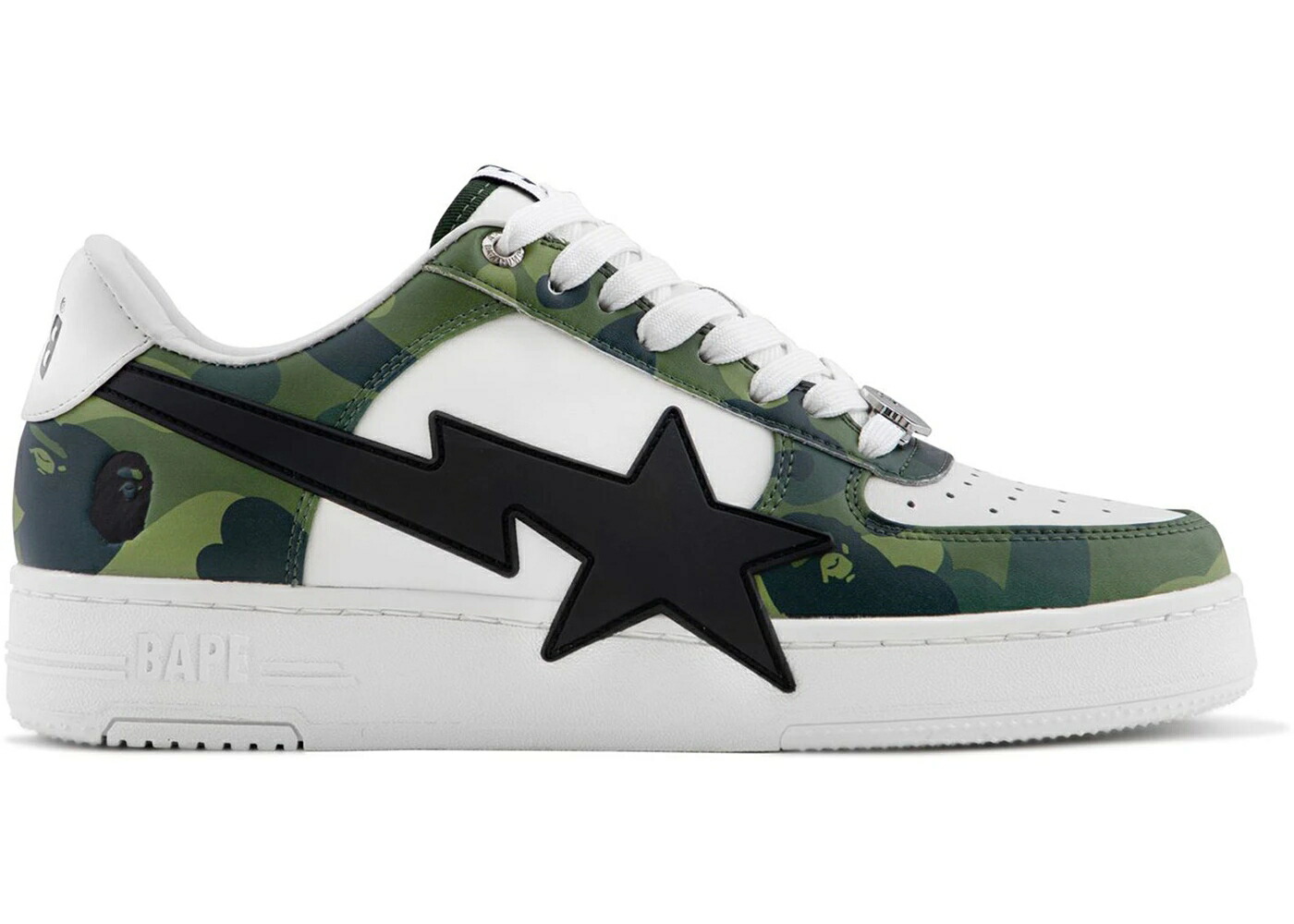ベイプ 間鴨柄 緑 緑であること 白いこと 白いこと #1 スニーカー メンズ BAPE A BATHING APE STA LOW os COLOR CAMO GREEN WHITE / GREEN WHITE