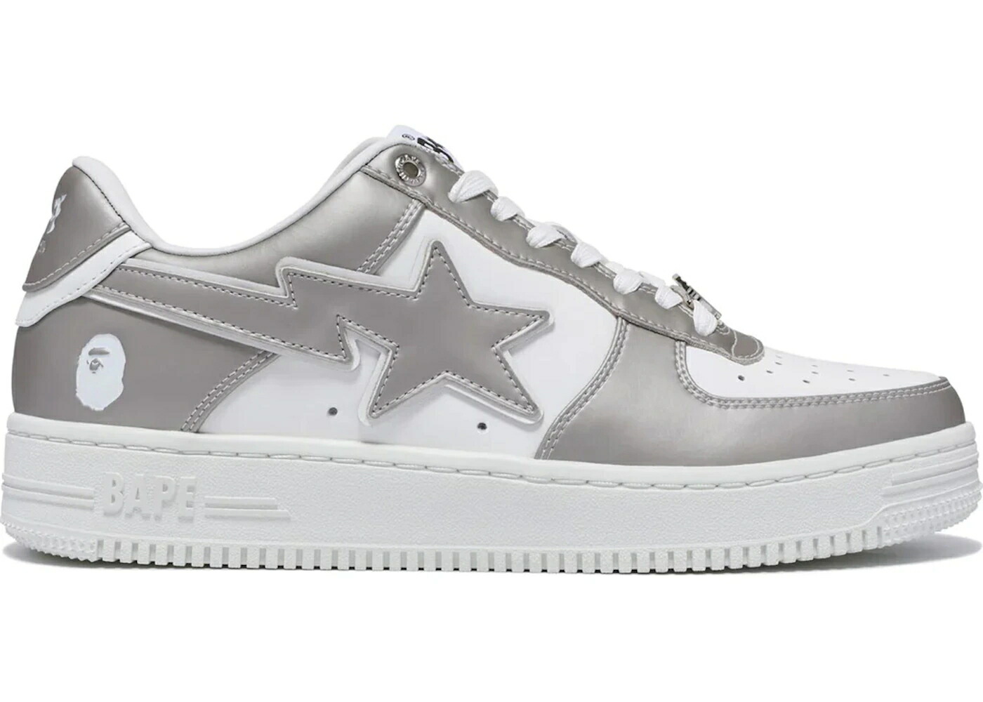 ベイプ しろがね色 しろがね色 #4 スニーカー メンズ BAPE A BATHING APE STA SILVER / 靴-メンズ靴-スニーカー