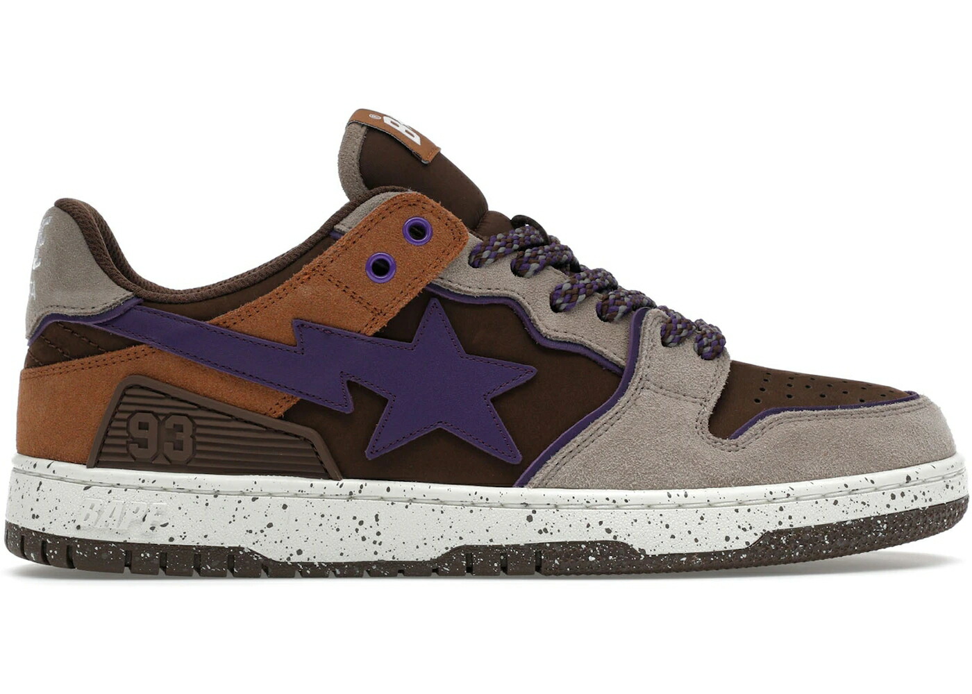 ベイプ 茶色 ブラウン 紫 パープル ベージュ #7 スニーカー メンズ BAPE A BATHING APE SK8 STA M2 BROWN PURPLE / BROWN BEIGE PURPLE