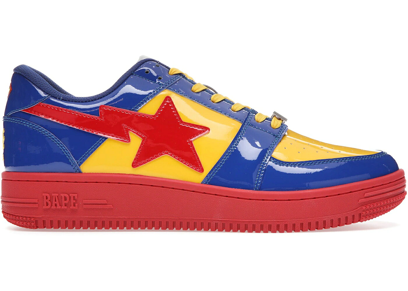 ベイプ ディーシー 青味 青み 赤 赤いこと 黄味がかった 黄色 スニーカー メンズ BAPE A BATHING APE STA LOW DC SUPERMAN (2021) / BLUE RED YELLOW