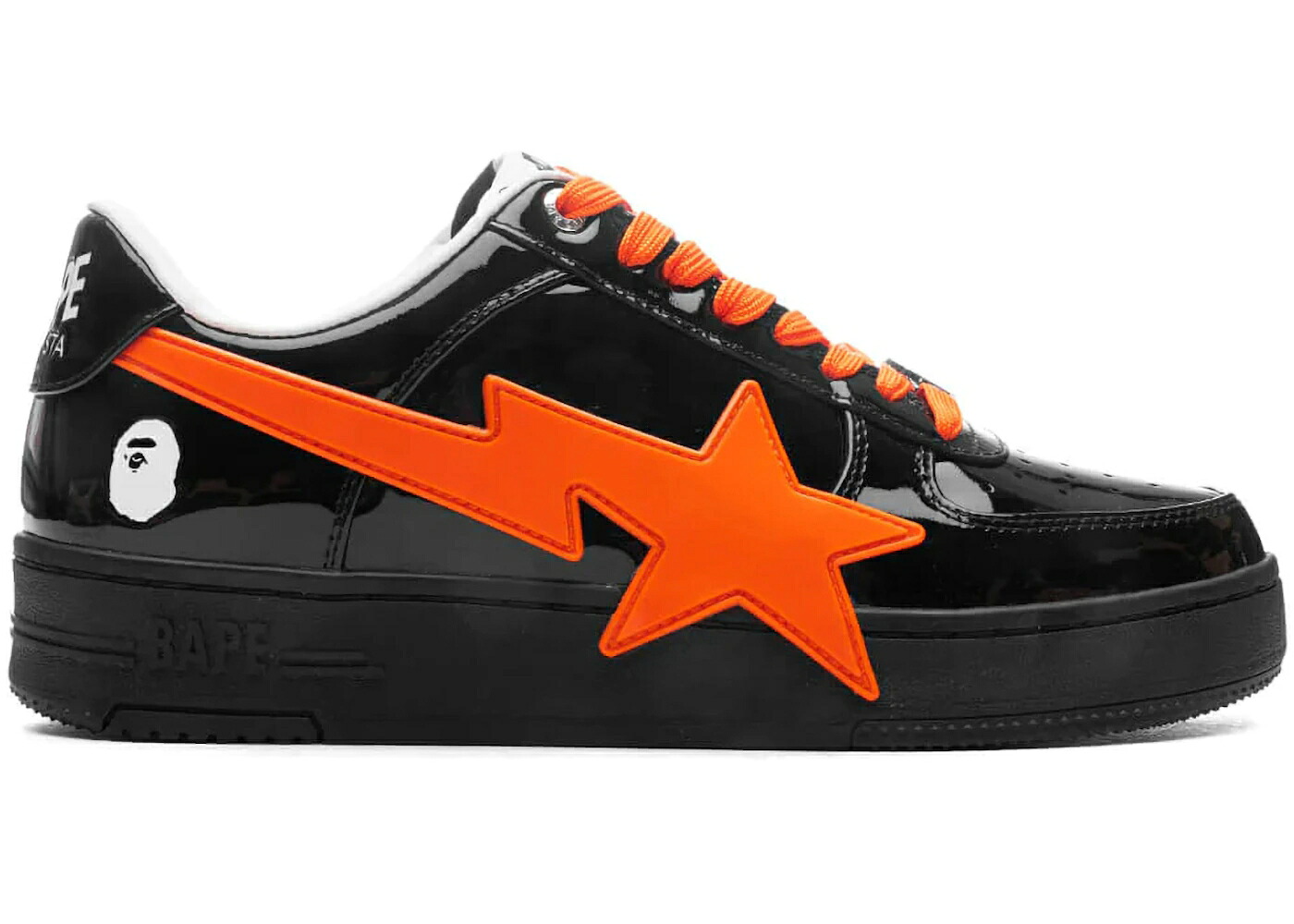 ベイプ 黒いこと 黒いこと 橙 オレンジ色 スニーカー メンズ BAPE A BATHING APE STA os FEATURE EXCLUSIVE M2 BLACK ORANGE / BLACK ORANGE