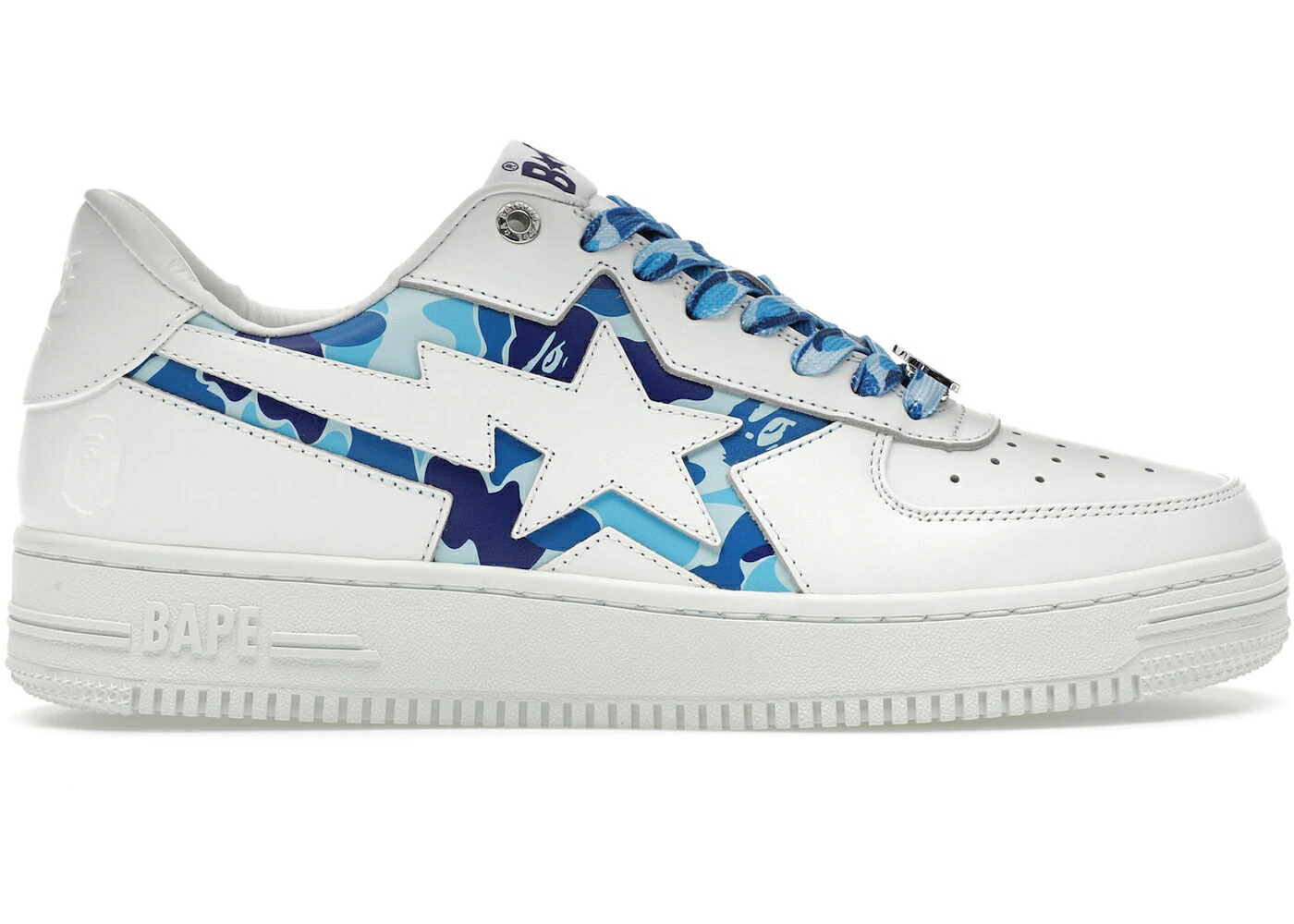 ベイプ アイコン カモ柄 青色 ブルー 白色 ホワイト スニーカー メンズ BAPE A BATHING APE STA ICON ABC CAMO BLUE / WHITE BLUE