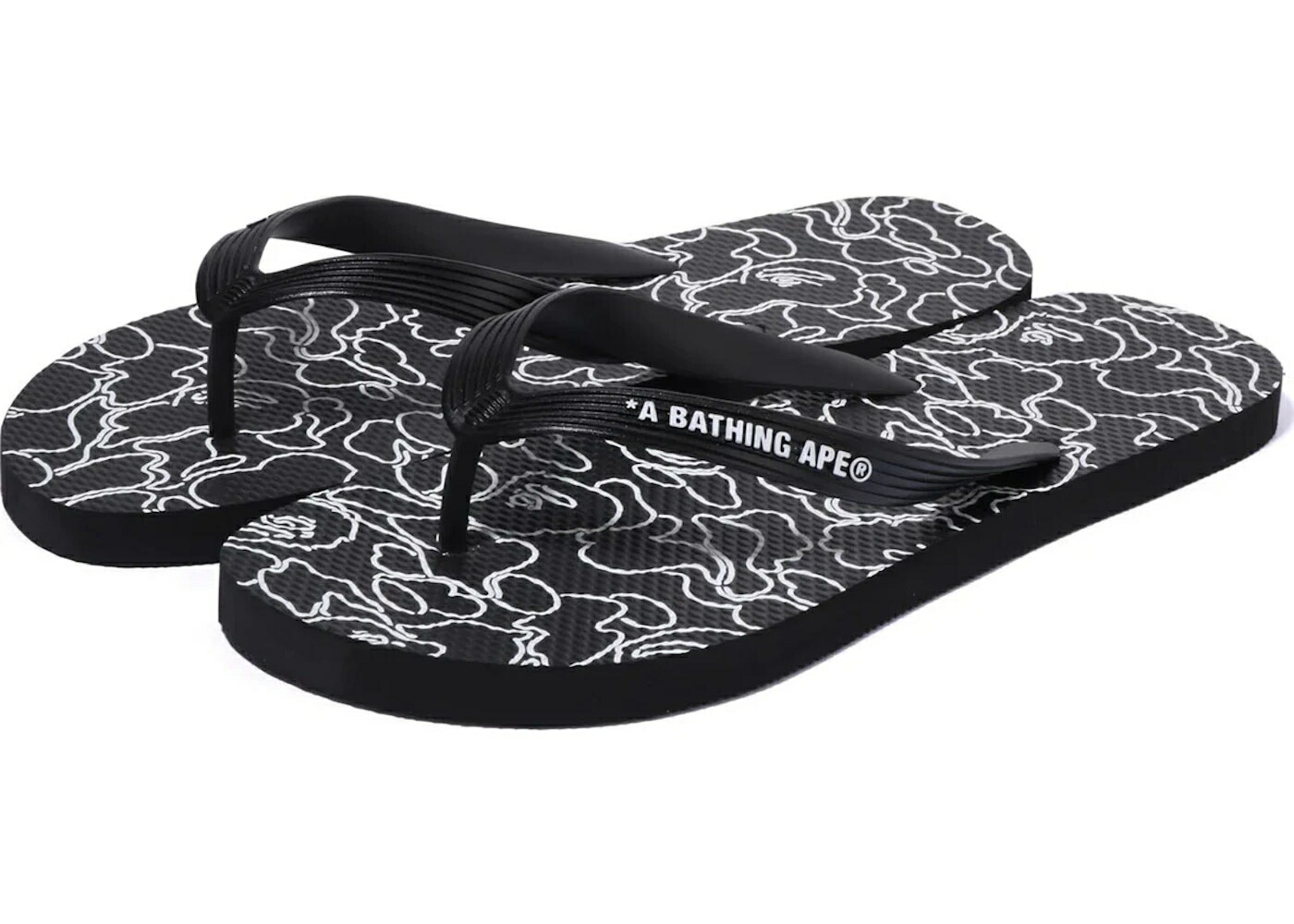 ベイプ カモ柄 黒色 ブラック スニーカー メンズ BAPE A BATHING APE ABC NEON CAMO BEACH SANDAL BLACK /