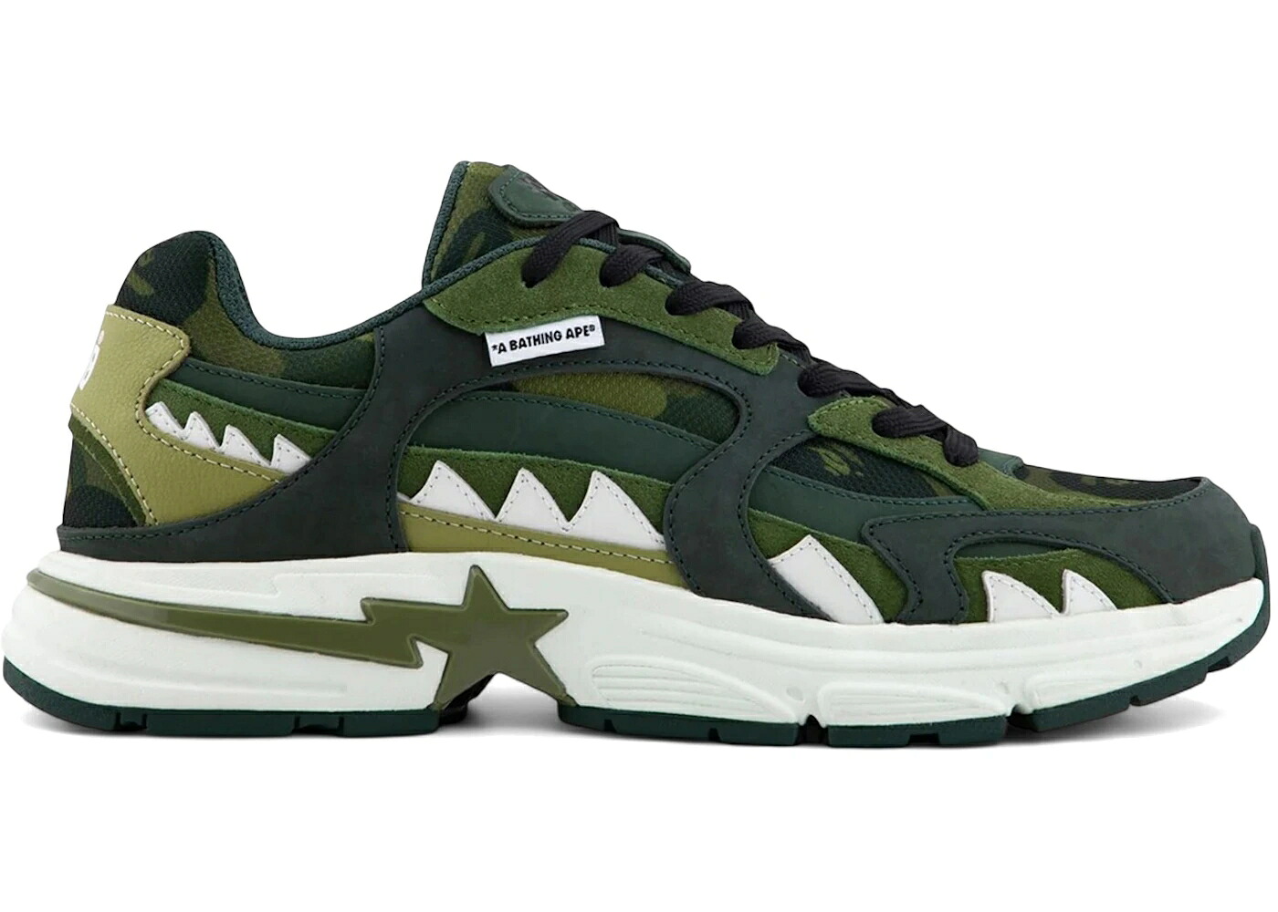 ベイプ シャーク 緑 グリーン #1 スニーカー メンズ BAPE A BATHING APE SHARK STA GREEN /