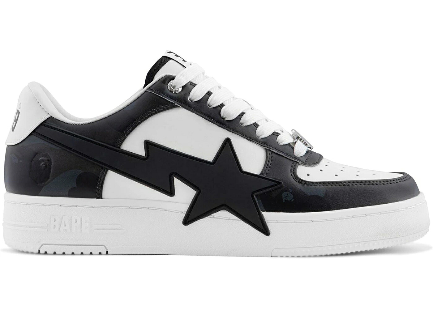 ベイプ 家鴨柄 黒いこと 黒いこと 白いこと 白いこと #1 スニーカー メンズ BAPE A BATHING APE STA LOW os COLOR CAMO BLACK WHITE / BLACK WHITE